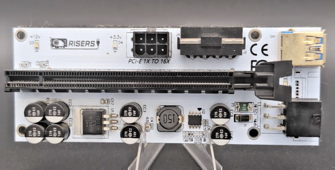 GPURisers.com 8 Capacitor PCI-E x16 USB 3.0 GPU Mining Riser - White/Black