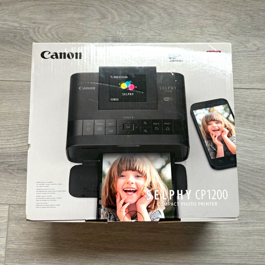 Canon SELPHY CP1200 Compact Wireless Photo Printer- OPen box everything inside