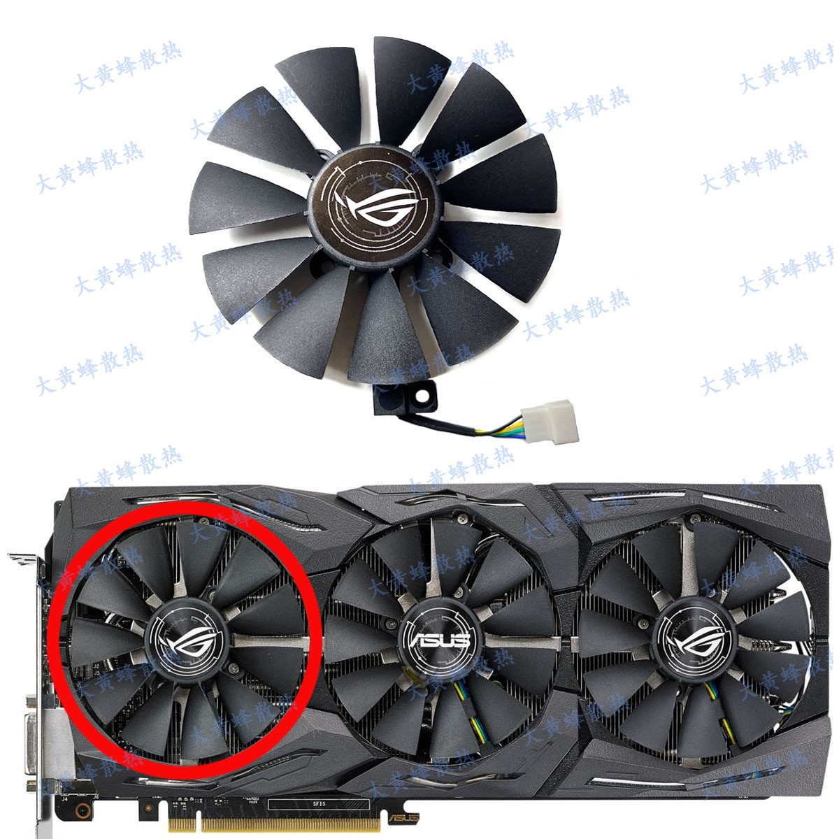 Graphics Card Fan T129215SU/T129215SM For ASUS RX580 590 GTX1070 1080
