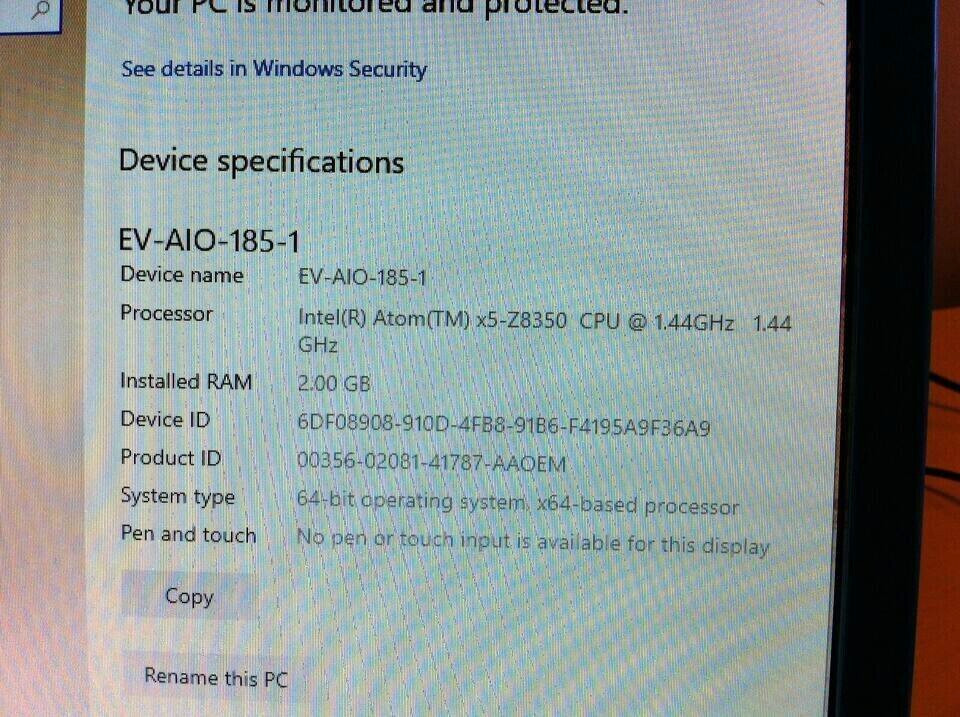 Evoo 2EV-AIO-185-1 Intel Atom x5-z8350 AIO PC Motherboard 1003-4000631 39
