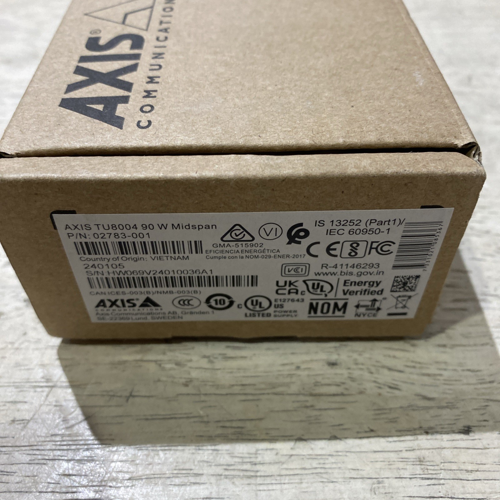 Axis TU8004 90 w Midspan - Zubehör Netzwerk (02783-001)