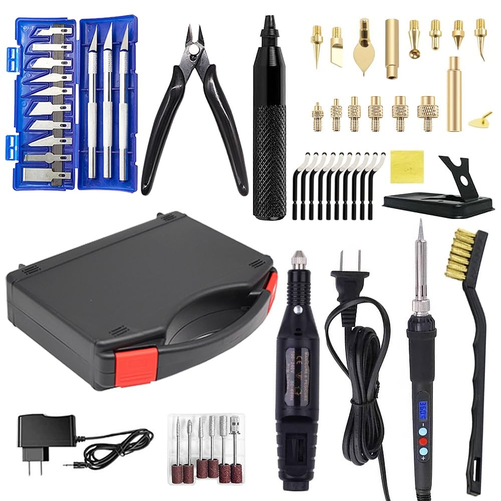 3D Printer Finishing and Smoothing Tools Kit Includes Digital Soldering Iron,...