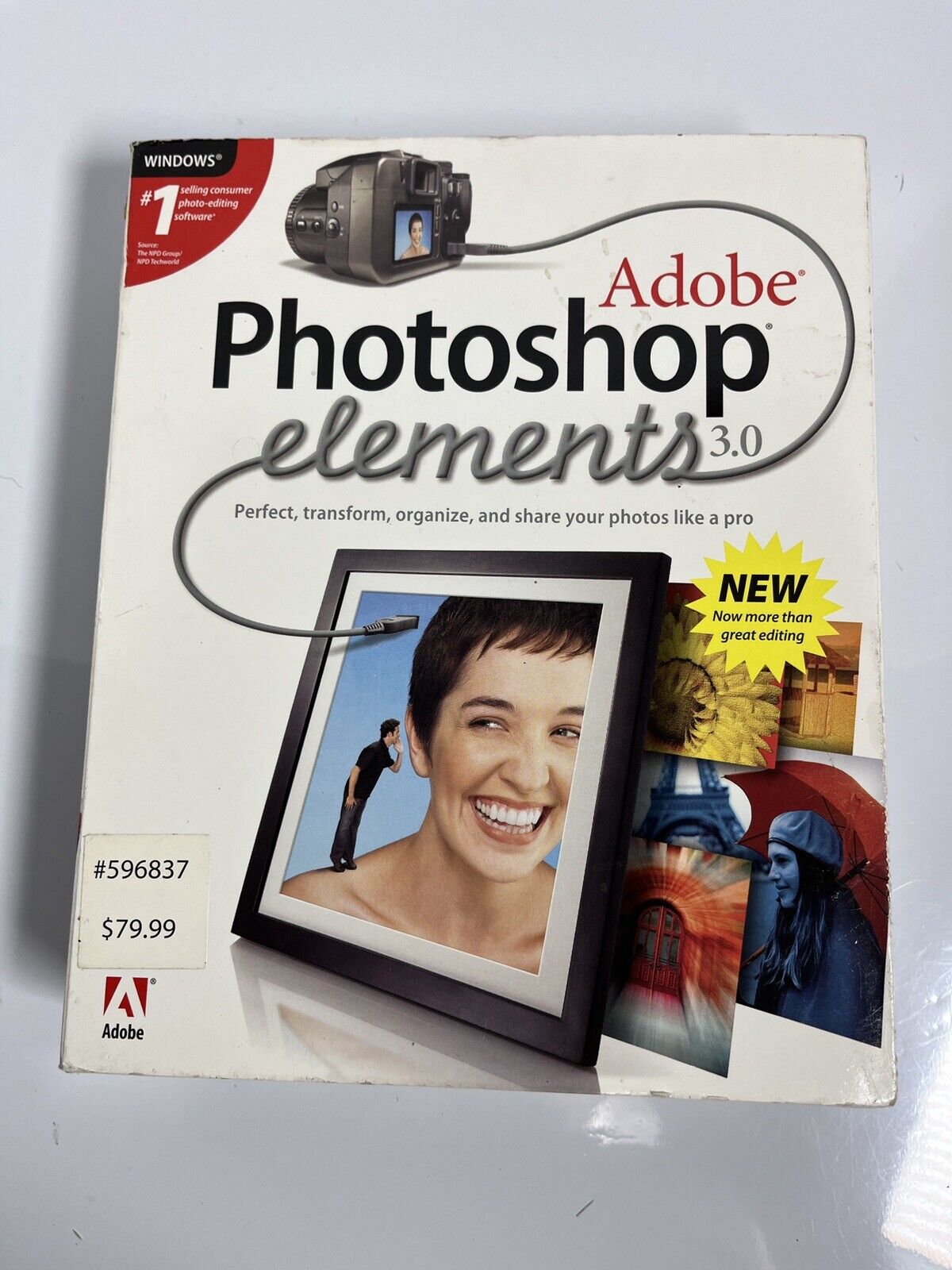 Adobe Photoshop Elements 3.0  - New Factory Sealed in Box - Win XP