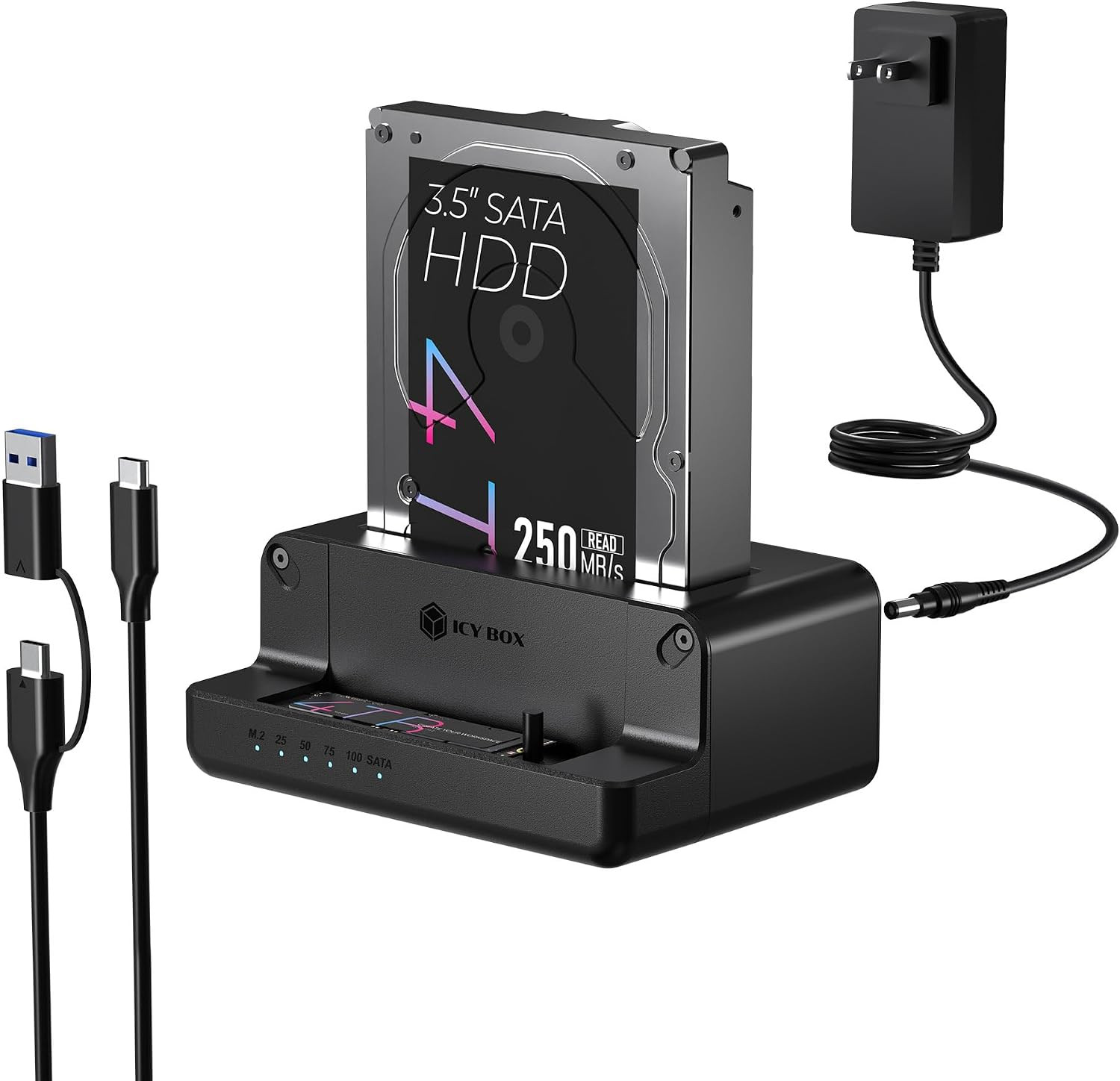 M.2 Nvme & SATA SSD/HDD Hard Drive Docking Station,  USB-C 10Gbps M.2 Nvme&Sata
