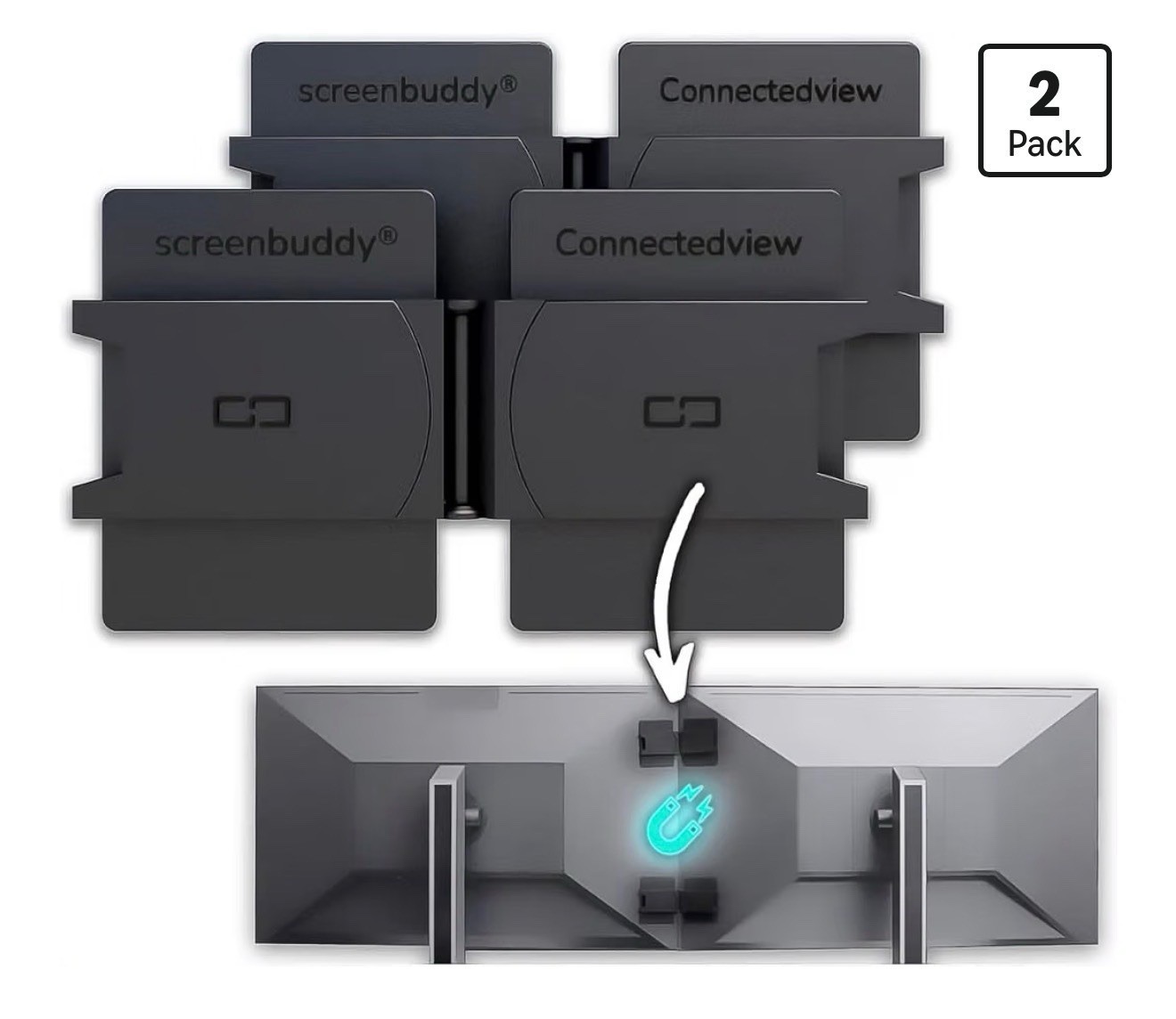 screenbuddy Set of 2 Magnetic Connection for Your Screens Suitable for All Com