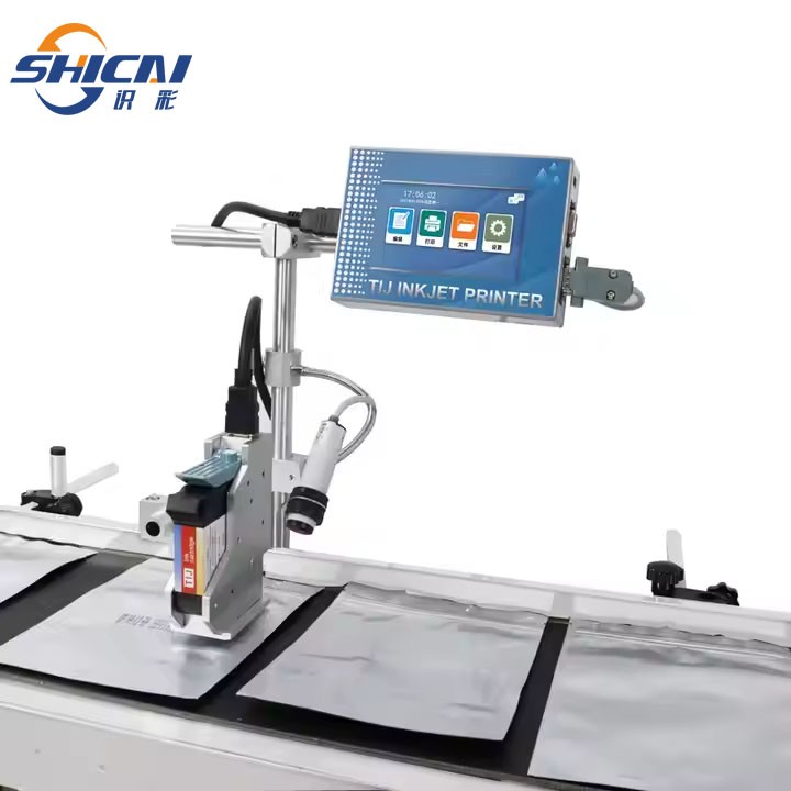 Online inkjet printer without conveyor 12.7mm suitable for packaging bags
