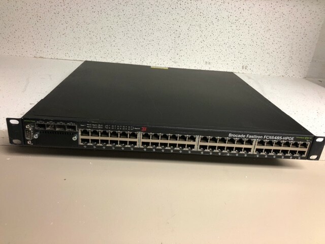 Brocade FastIron FCX648S 48-Ports Gigabit PoE Switch w/Dual PSU E2758 - TESTED
