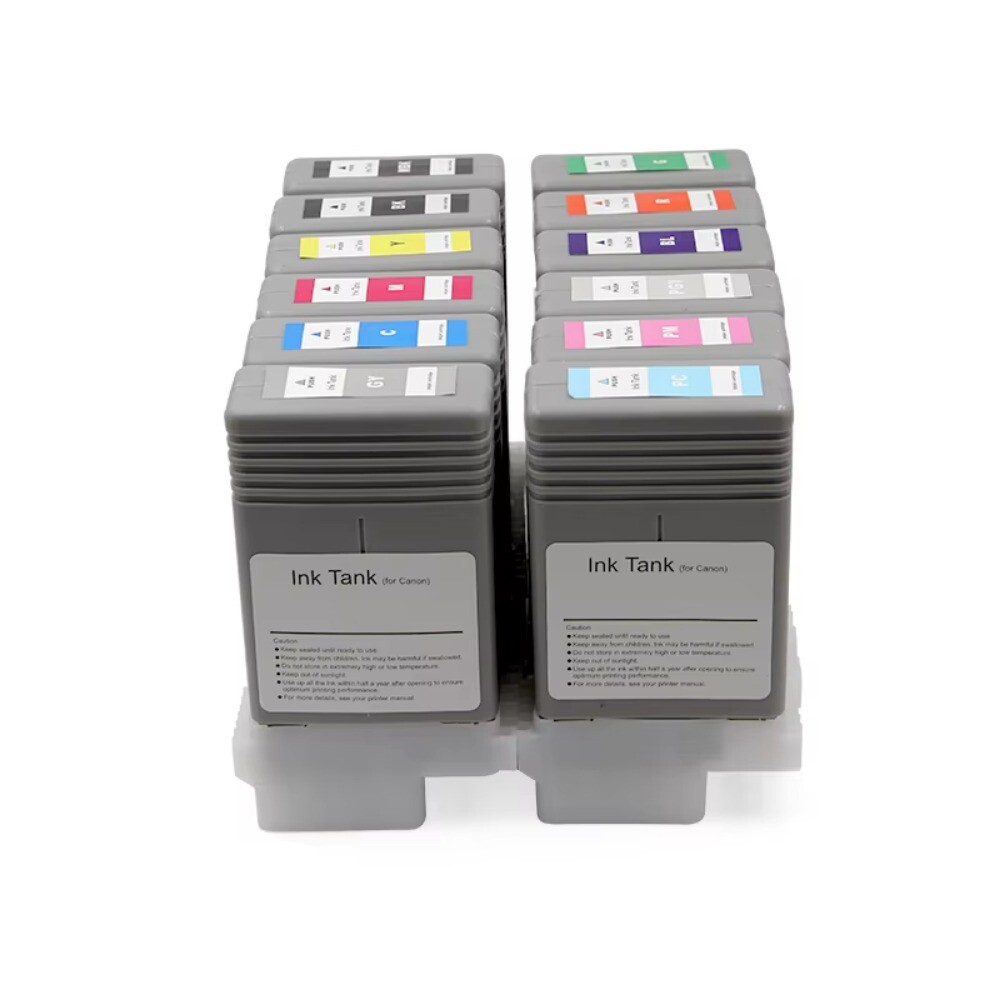 12Colors*130ML PFI-101 Compatible Ink Cartridge with Ink for Canon iPF 5000