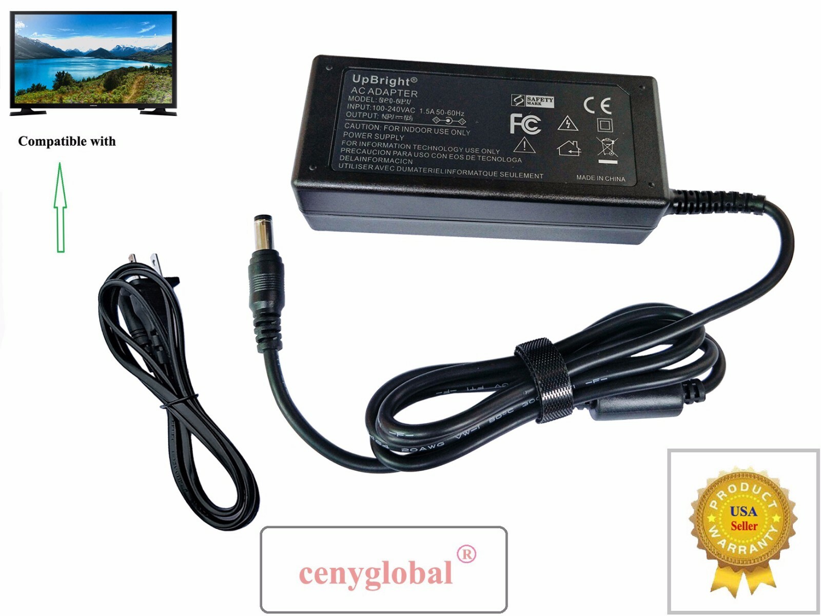 19V AC/DC Adapter For Samsung 32" HDTV TV LCD LED Television Plasma Power Supply