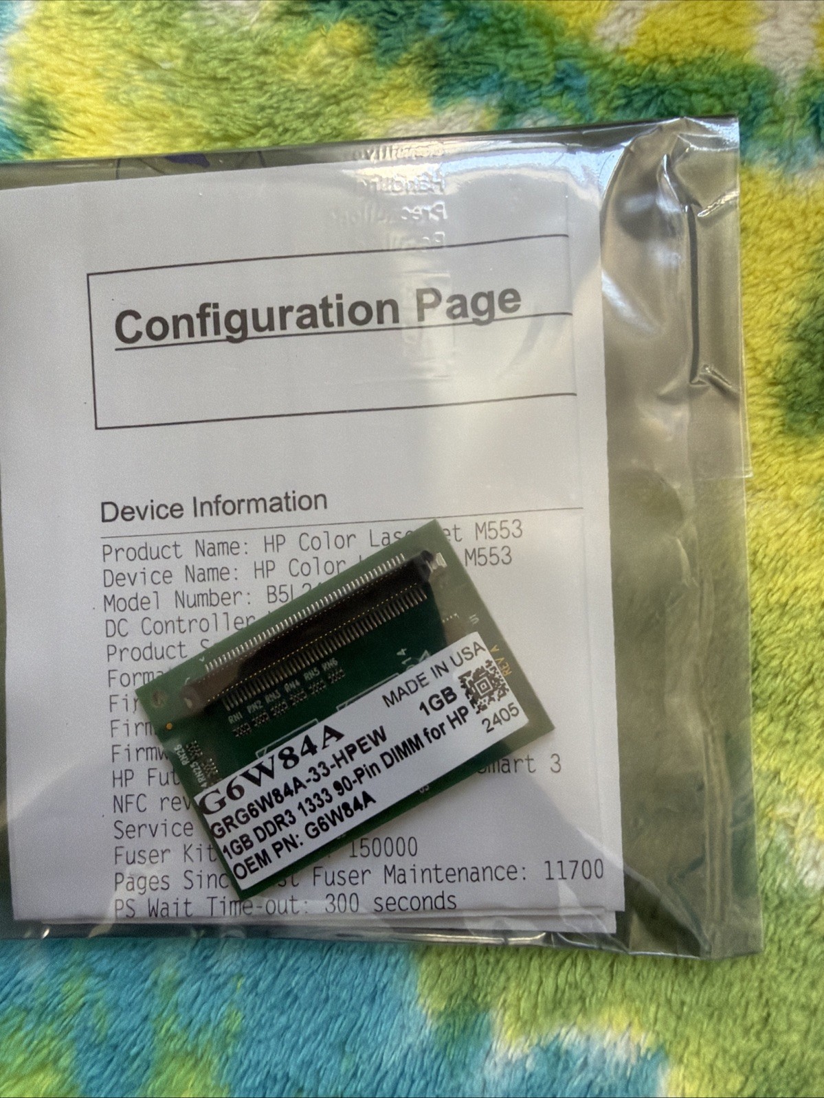 G6W84A Genuine HP  1 GB 90-pin DDR3 DIMM-Dual in-line Memory