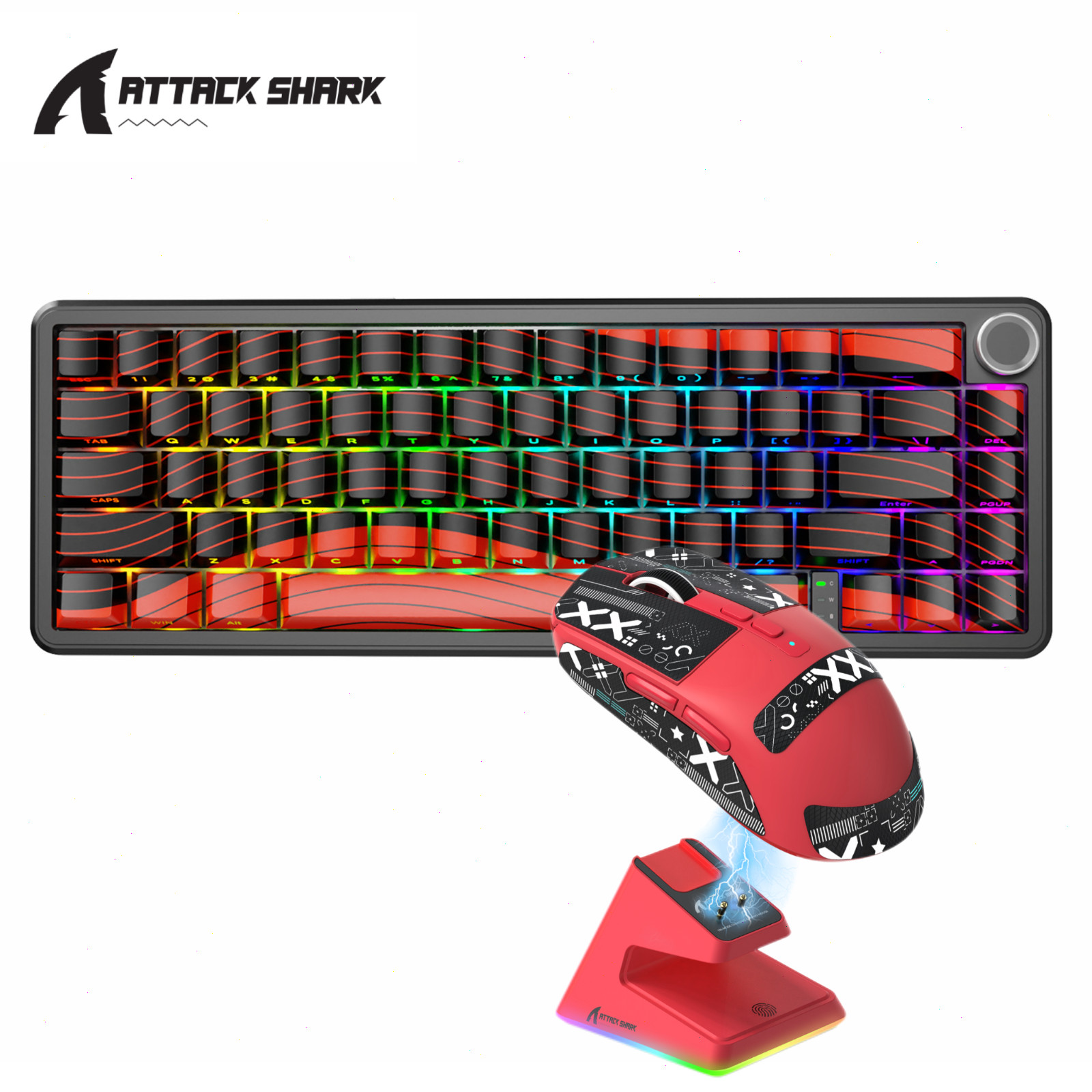 ATTACK SHARK X65PRO HE & X6 Magnetic Switch Gaming Keyboard & Mouse Set Tri-Mode