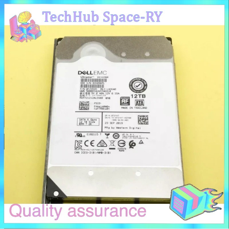 T2YHT 0T2YHT DELL 12TB 7.2K SATA 6Gb/s 512e 3.5'' HDD Hard Drive 14/15/16G KIT