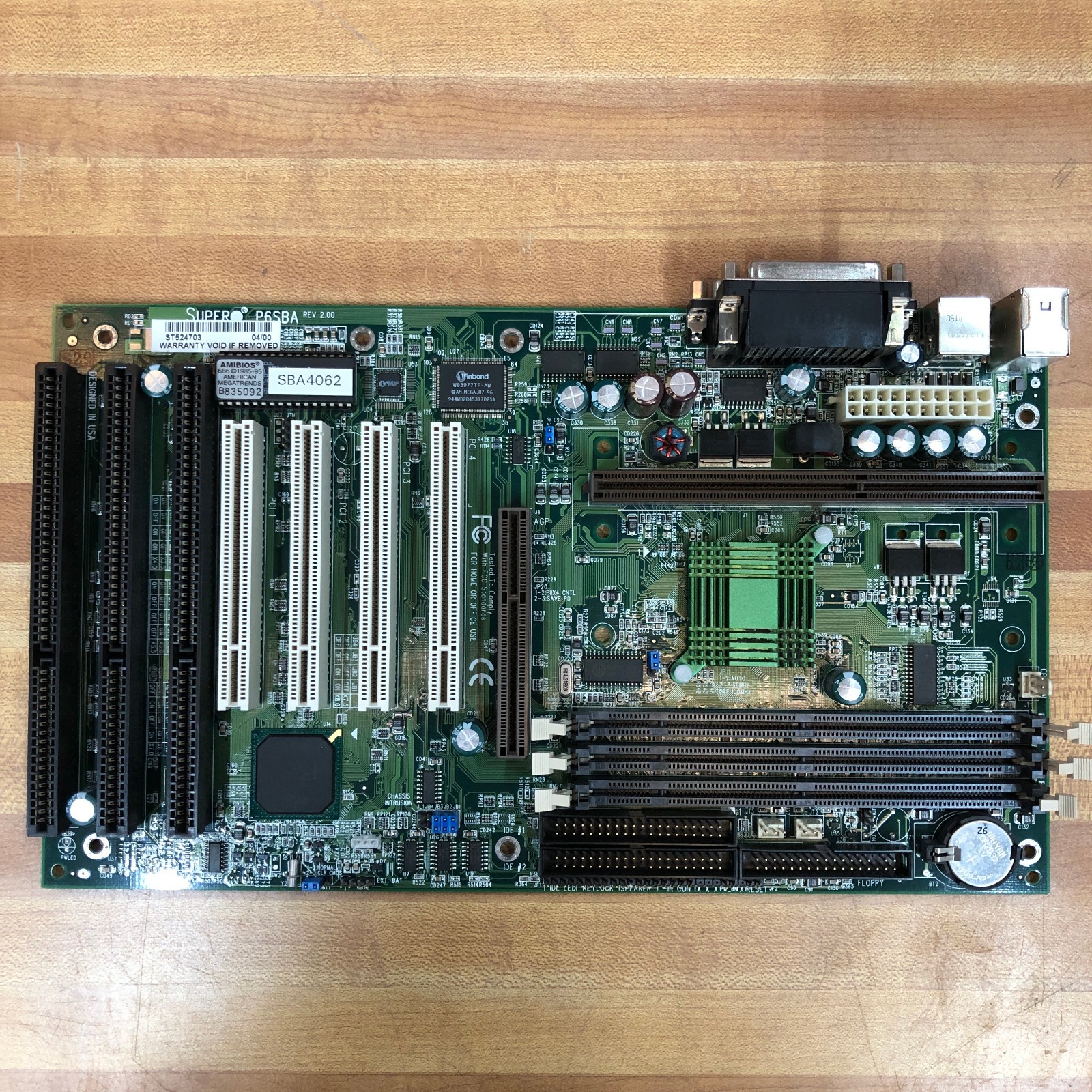 SUPERMICRO P6SBA R 2.0 SLOT 1 Intel Pentium II/III ATX 3x ISA No RAM or CPU