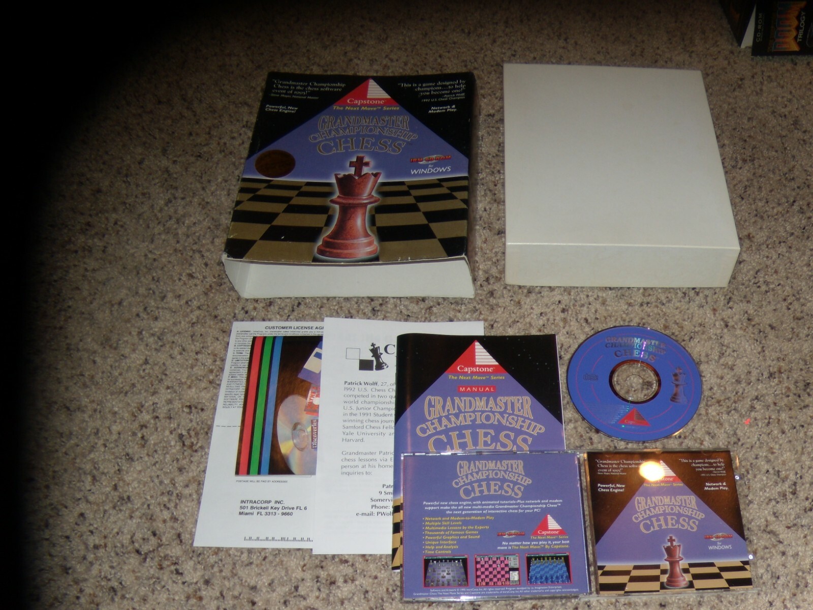 Grandmaster Championship Chess (PC, 1995) Near Mint Game with big box & manual