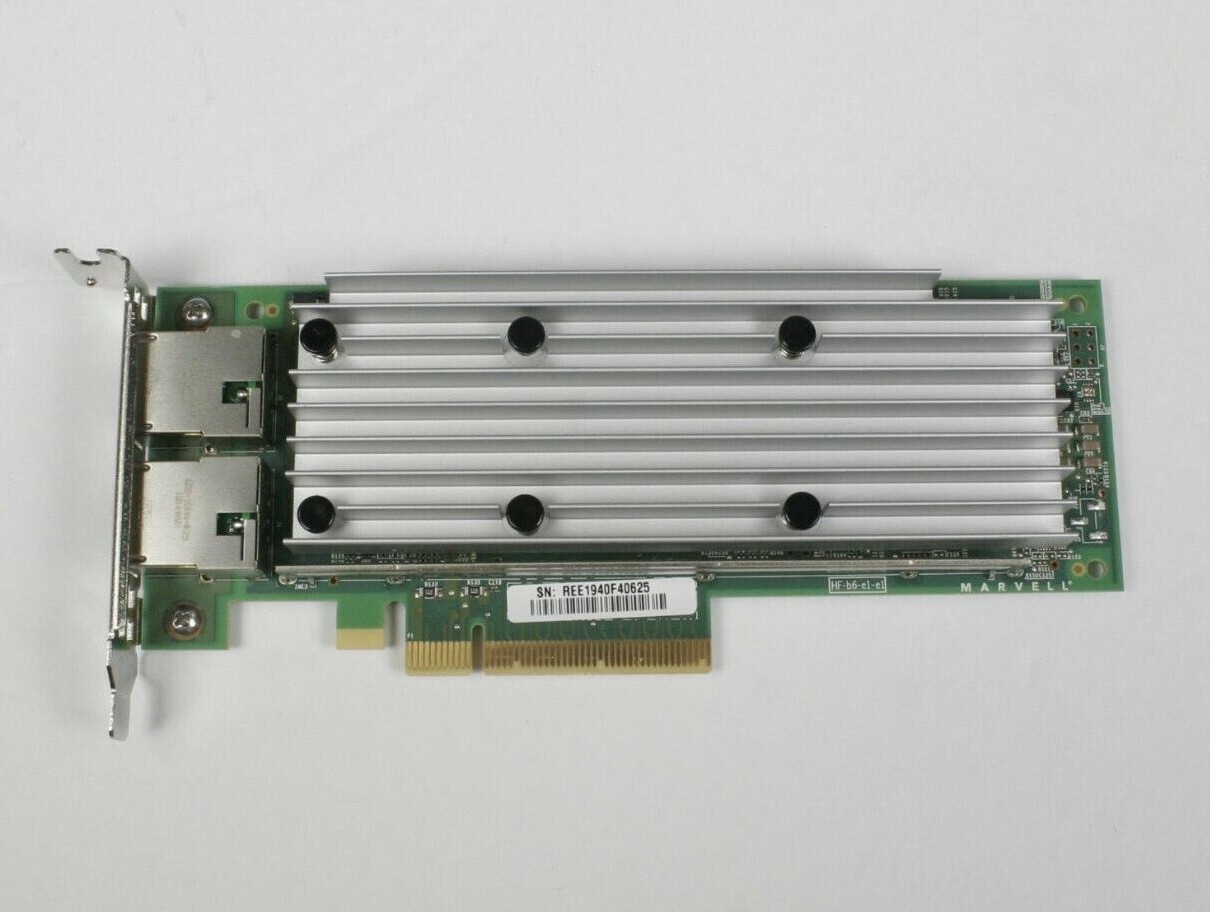 New Dell Marvell QLogic QL41132HLRJ Dual Port 2x10GbE RJ45 Ethernet NIC 3N76N