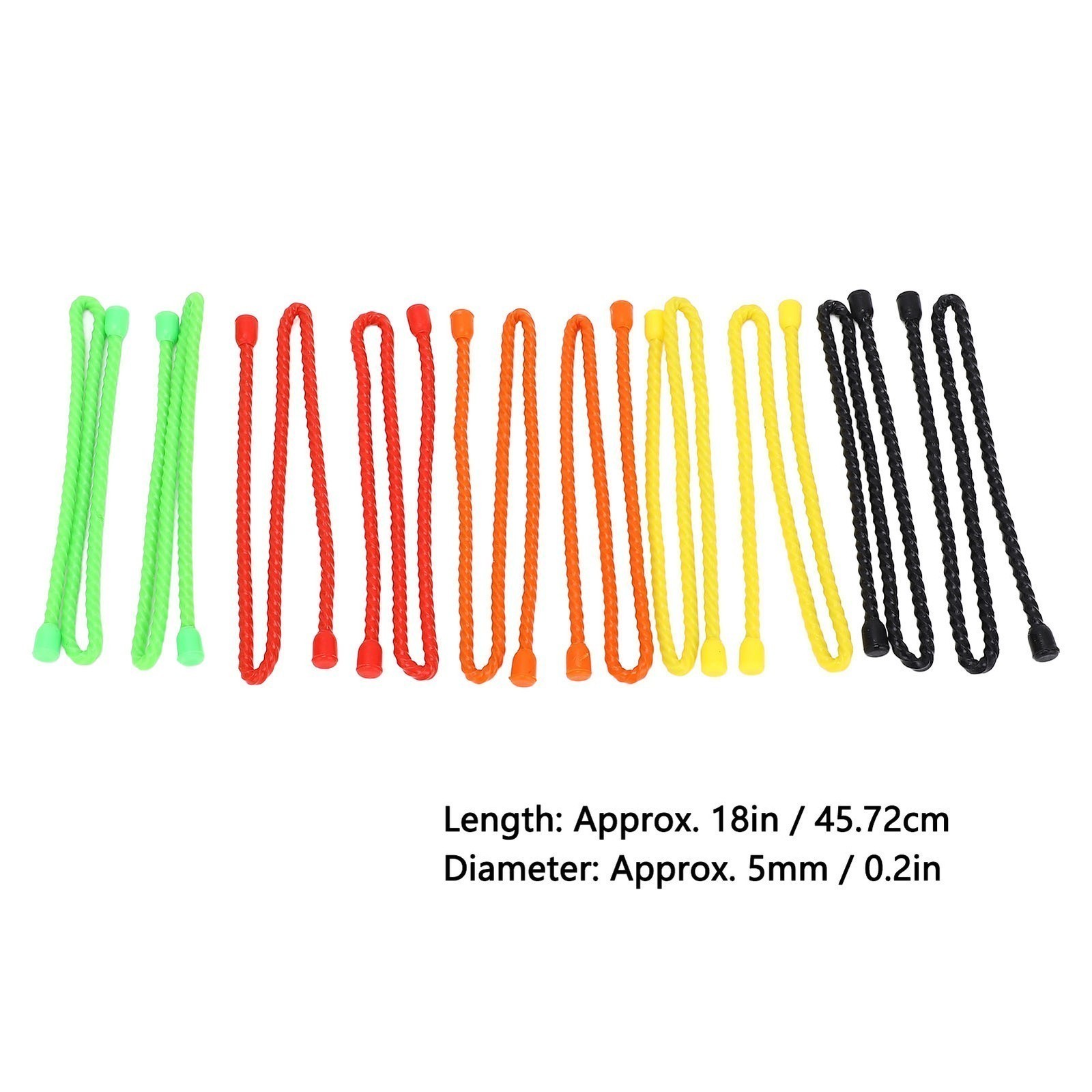 10PCS Set Silicone Cable Tie 18in 5mm Diameter Multifunctional Red Orange Yellow