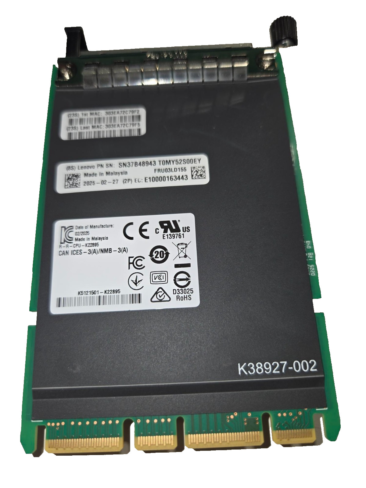 Intel 03LD155 I350 1GbE RJ45 4-Port OCP v2 Server Networking Ethernet Adapter 