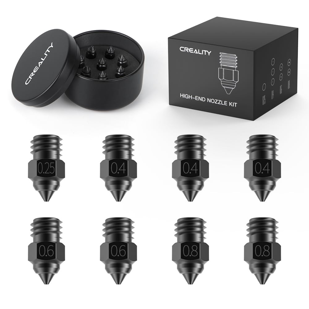 Creality 3D Printer High-end Hardened Steel Nozzle Kit 0.25mm 0.4mm 0.6mm 0.8mm