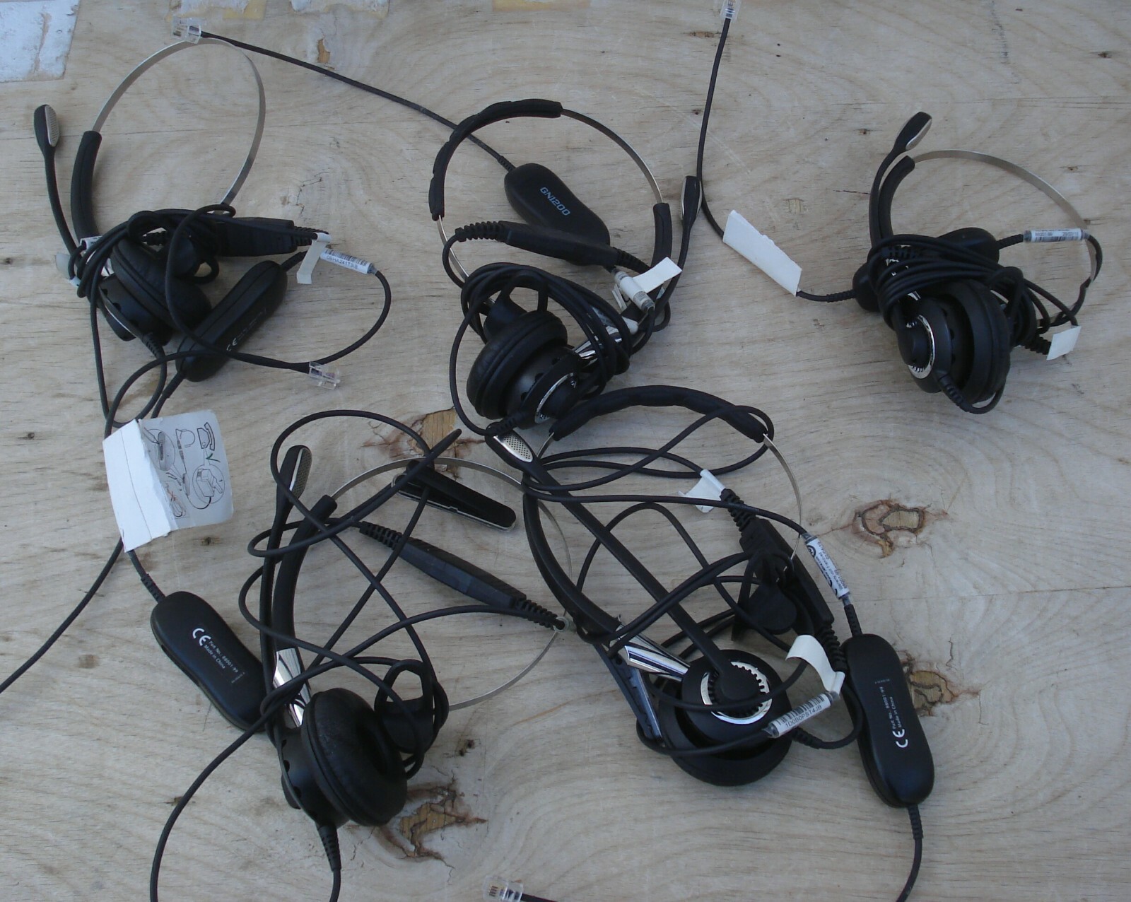 Lot of 5 GN Netcom Jabra GN2420 BIZ2400 Monaural Wired Headsets 2403-820-205 