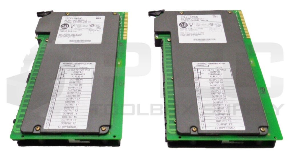 LOT OF 2 ALLEN BRADLEY 1771-OAD /C OUTPUT MODULE 120VAC 50/60HZ 240VA 1771-0AD