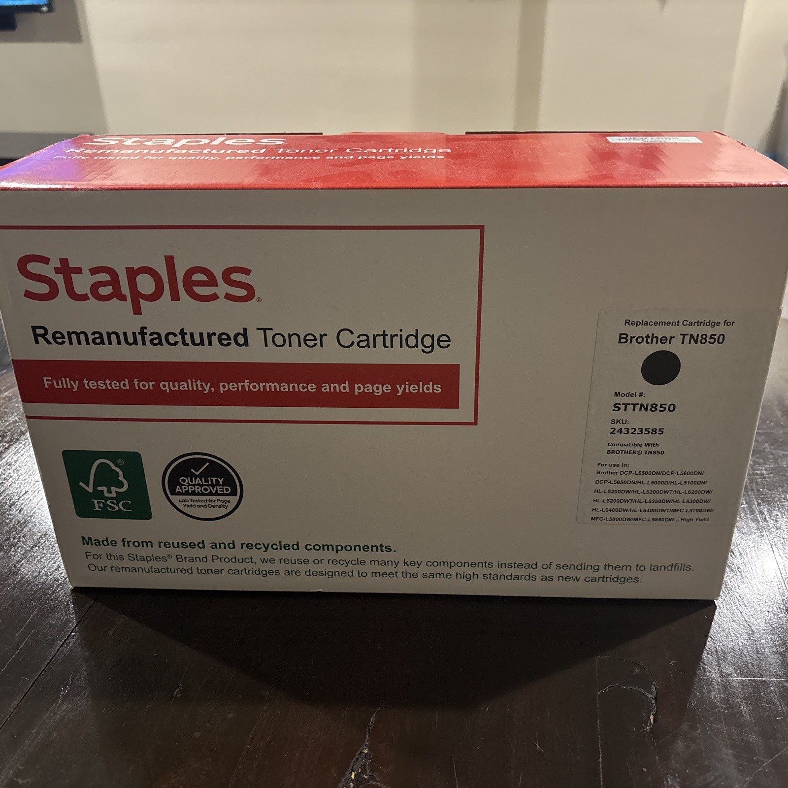 Staples  Black High Yield Toner Cartridge Replacement for Brother TN850