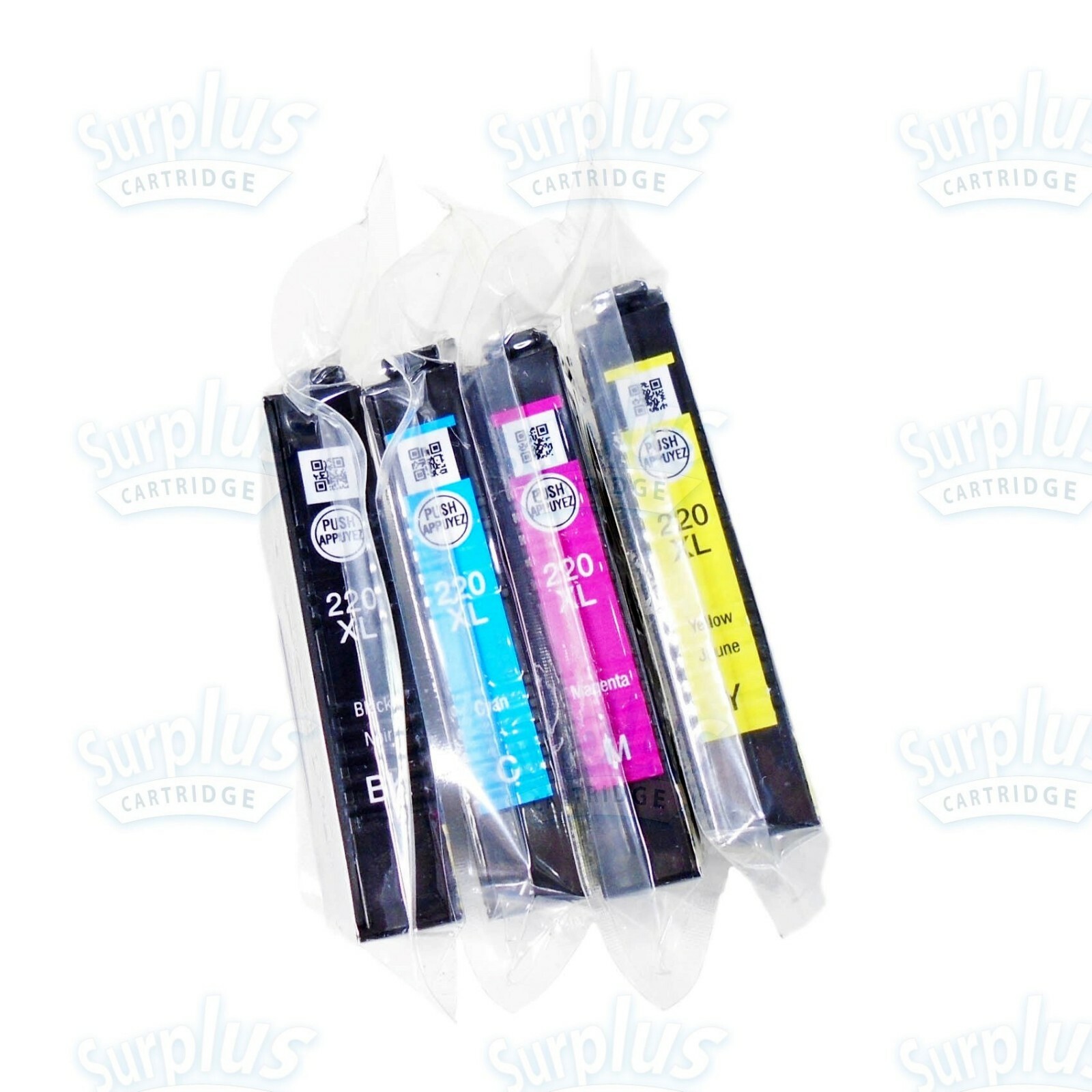 4pk Genuine Epson 220XL HighYield Black & Color XP424 XP320 WF2650 WF2750 WF2760