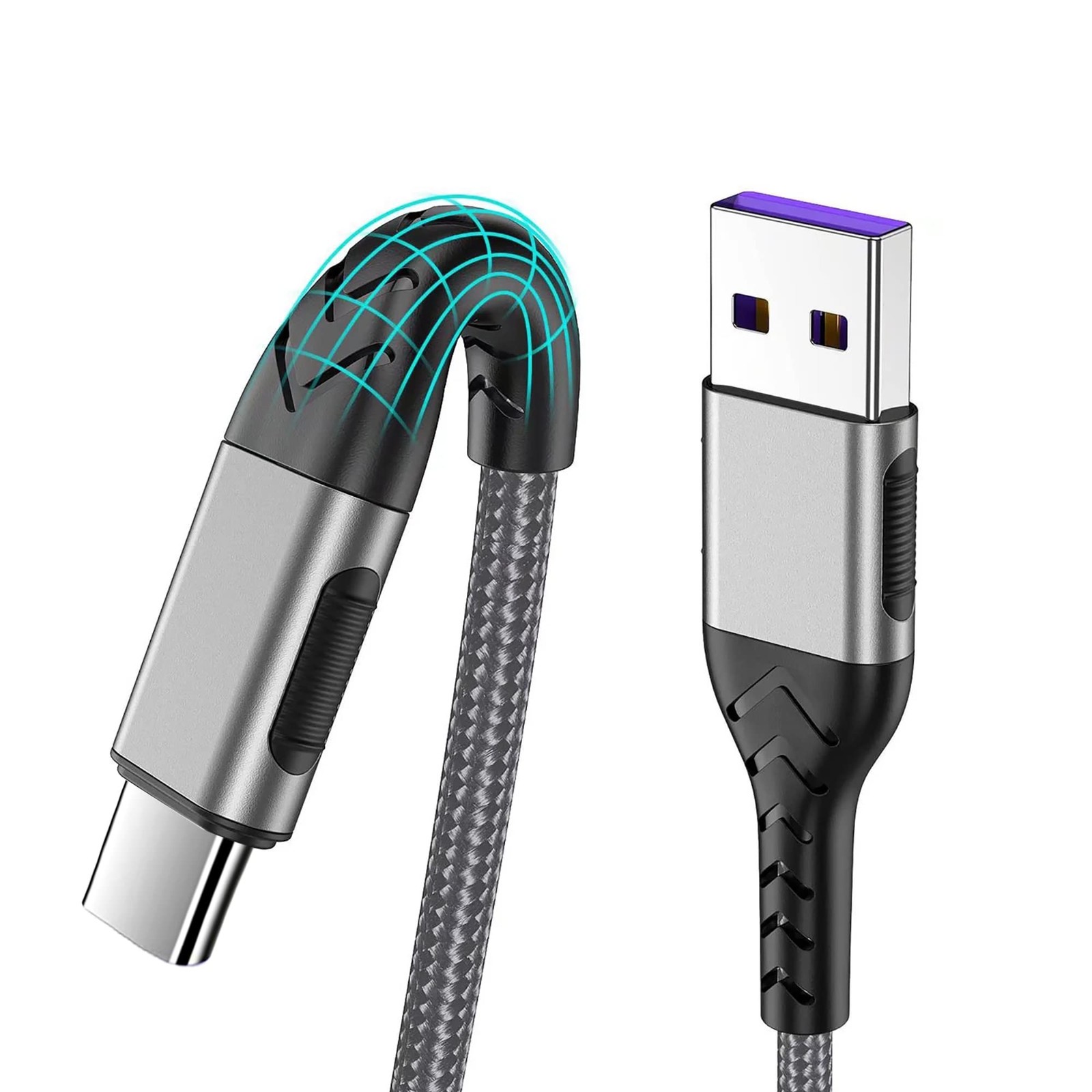 Durcord USB C Cable, Upgraded 2Pack 10ft Fast Type C 10ft, Silver