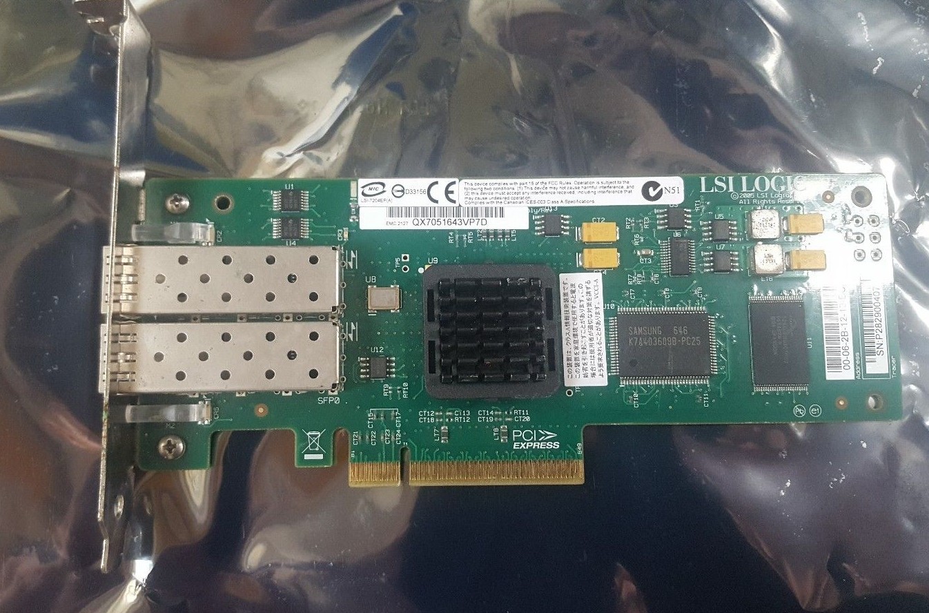 LSI  LSI7204EP LSi 2-Port PCIe FC NO-Gbic LP Adapter Card LSI7204EP (R6S4.4B2)