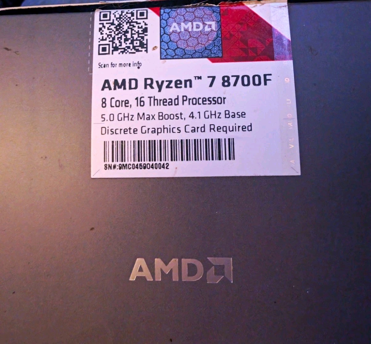 AMD Ryzen 7 8700F 8-Core 16-Thread Socket AM5 4.1GHz Processor