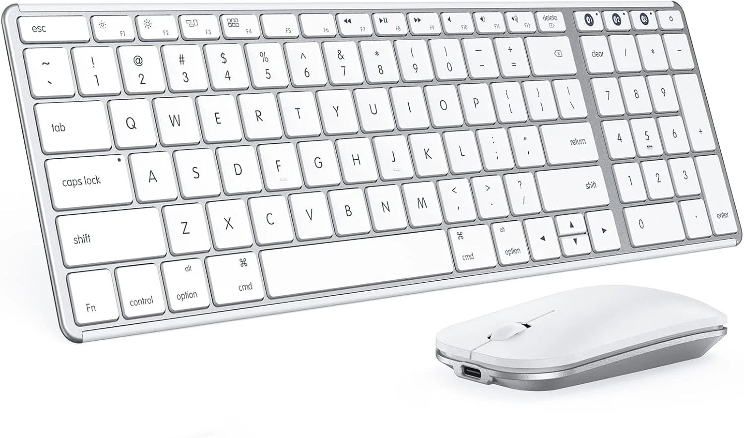 Premium Bluetooth Keyboard and Mouse for Mac | Compatible Wireless Apple Keyb...