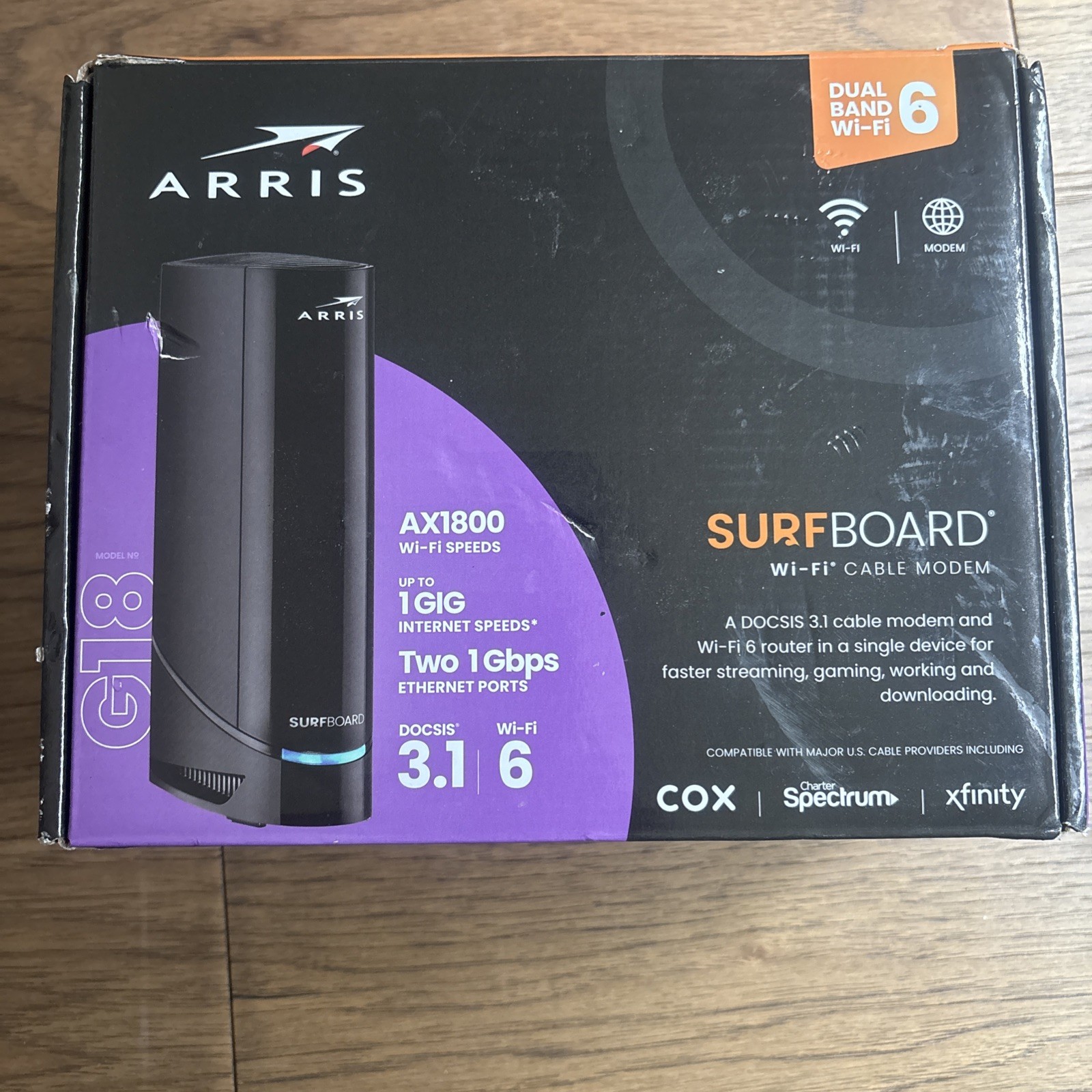 Arris G18 AX1800 WiFi 6 & DOCSIS 3.1 Cable Modem CIB