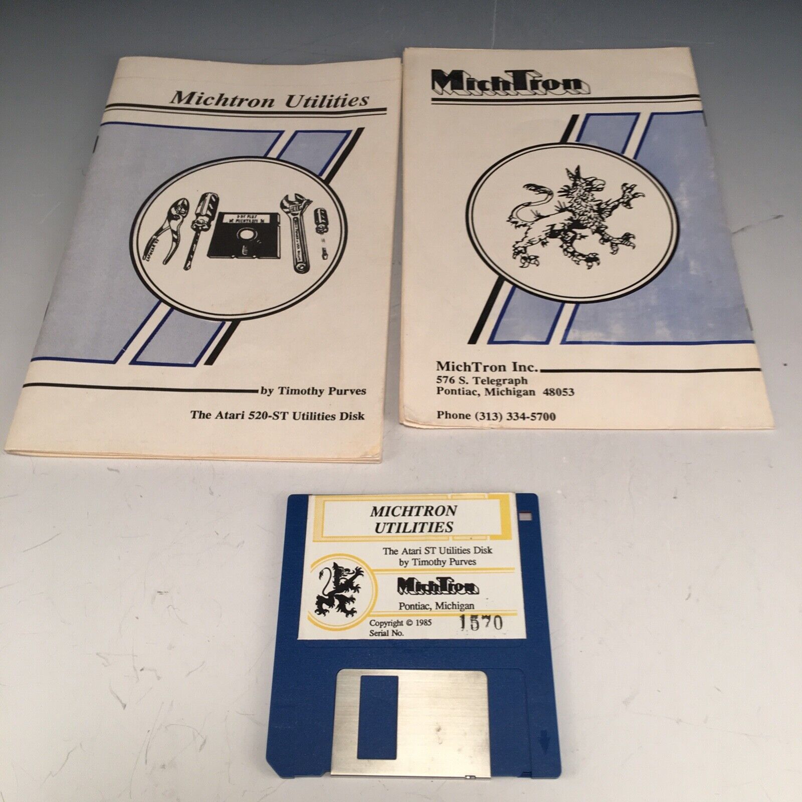 Rare Vintage Atari ST Software - Michtron Utilities - 1985 + xtra Mi-Dupe manual