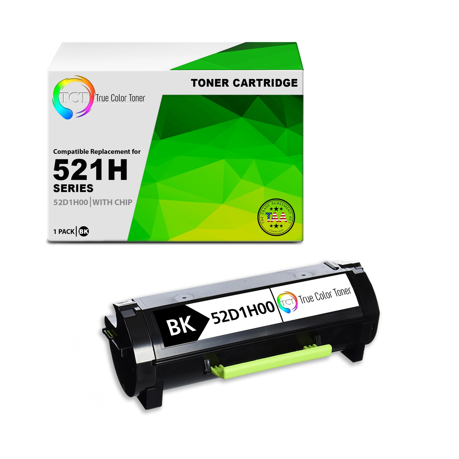 TCT 52D1H00, 521H TAA Compliant Toner Cartridge Replacement for Lexmark 52D1H00