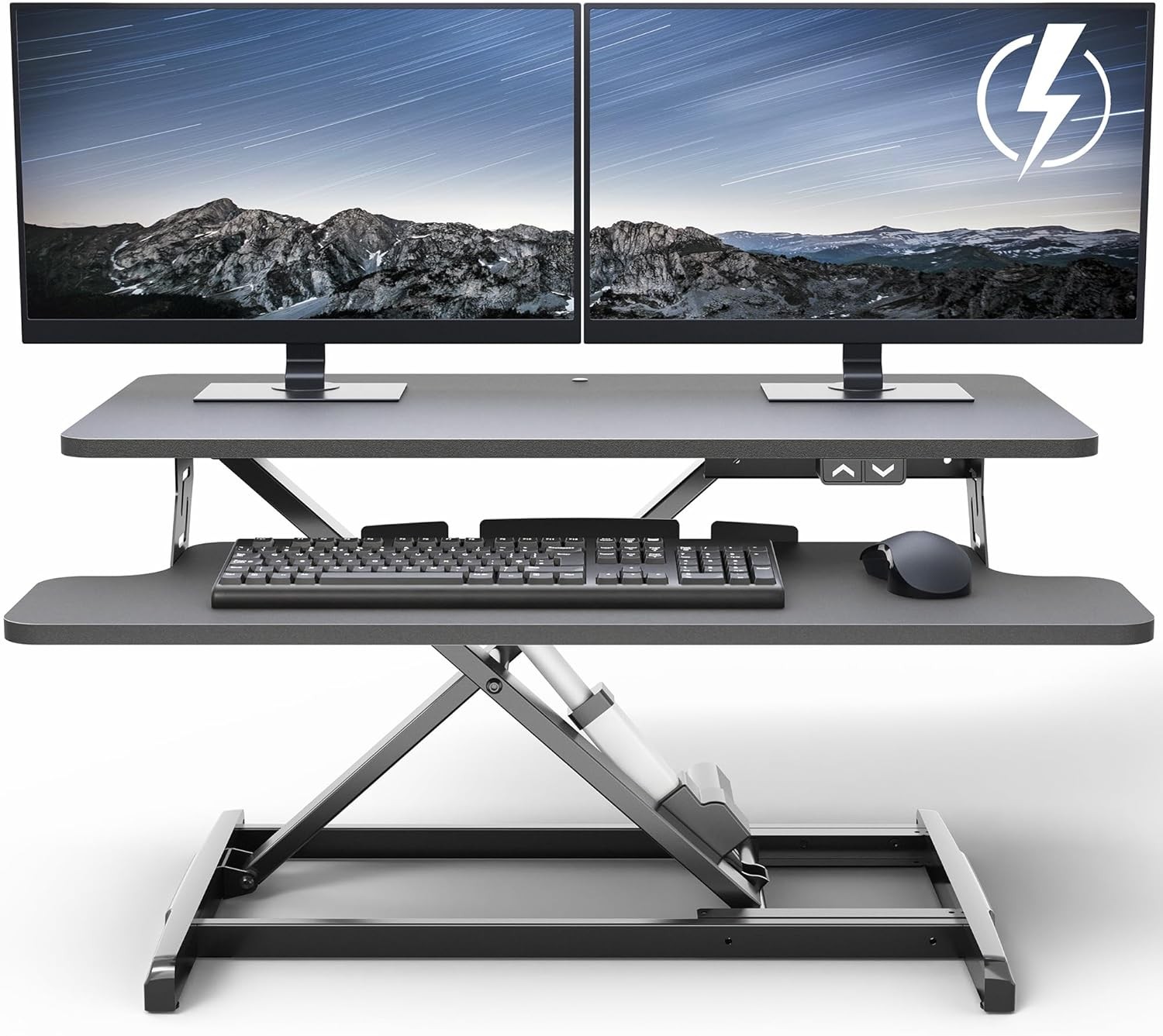 32 inch Electric Motor Desk Converter, Height Adjustable Riser, Sit to Stand