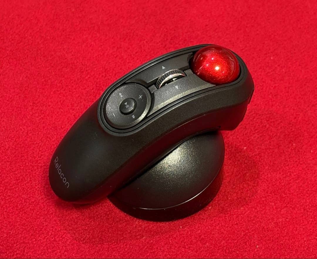 ELECOM Relacon M-RT1BRBK Bluetooth Handheld Trackball Black with Stand Tested