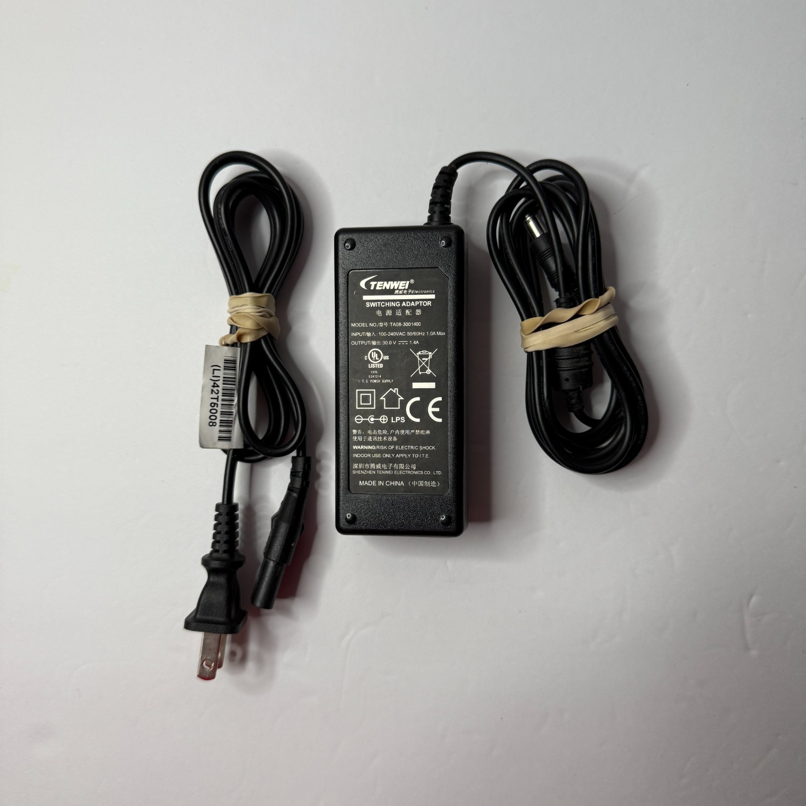 LOT OF 20 OEM Tenwei 30V 1.4A Switching AC/DC Adapter Power Supply TA08-3001400