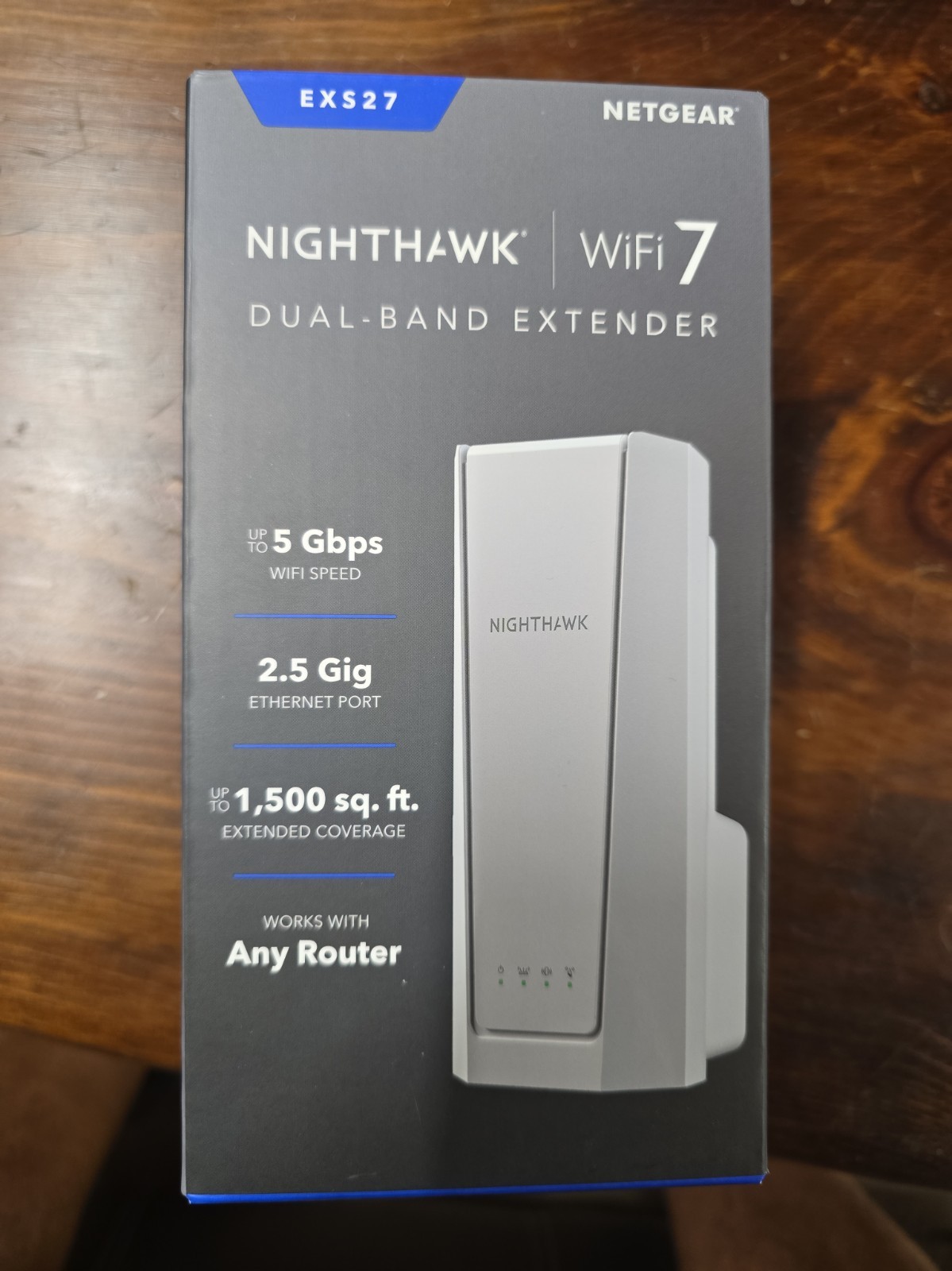 NETGEAR - Nighthawk WiFi 7 Extender EXS27, 5 Gbps, adds up to 1,500 sq ft - W...