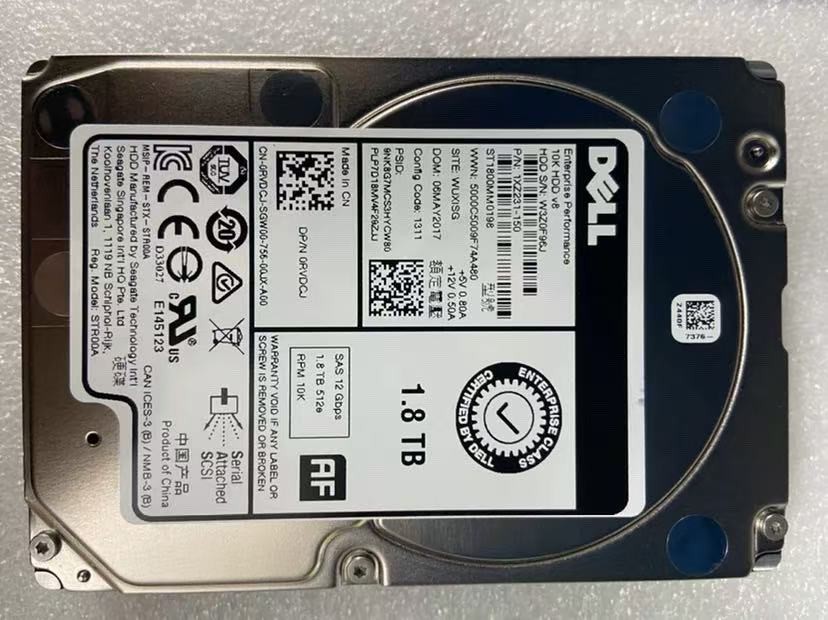 New VJ7CD FOR DELL ENTERPRISE 1.8TB 10K 12Gbps SAS 2.5'' HARD DRIVE ST1800MM0168
