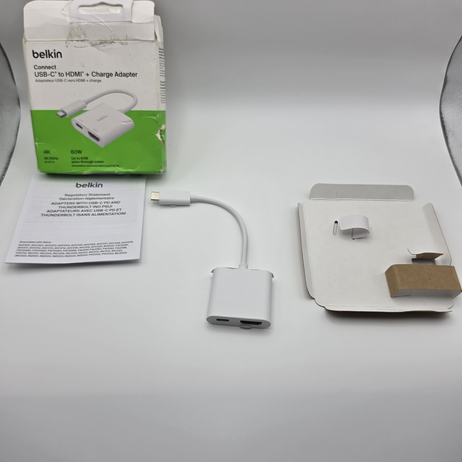 Lot of 5 Belkin USB-C to HDMI + USB-C PD Charge Adapters 4K 60Hz AVC020 w/ Boxes
