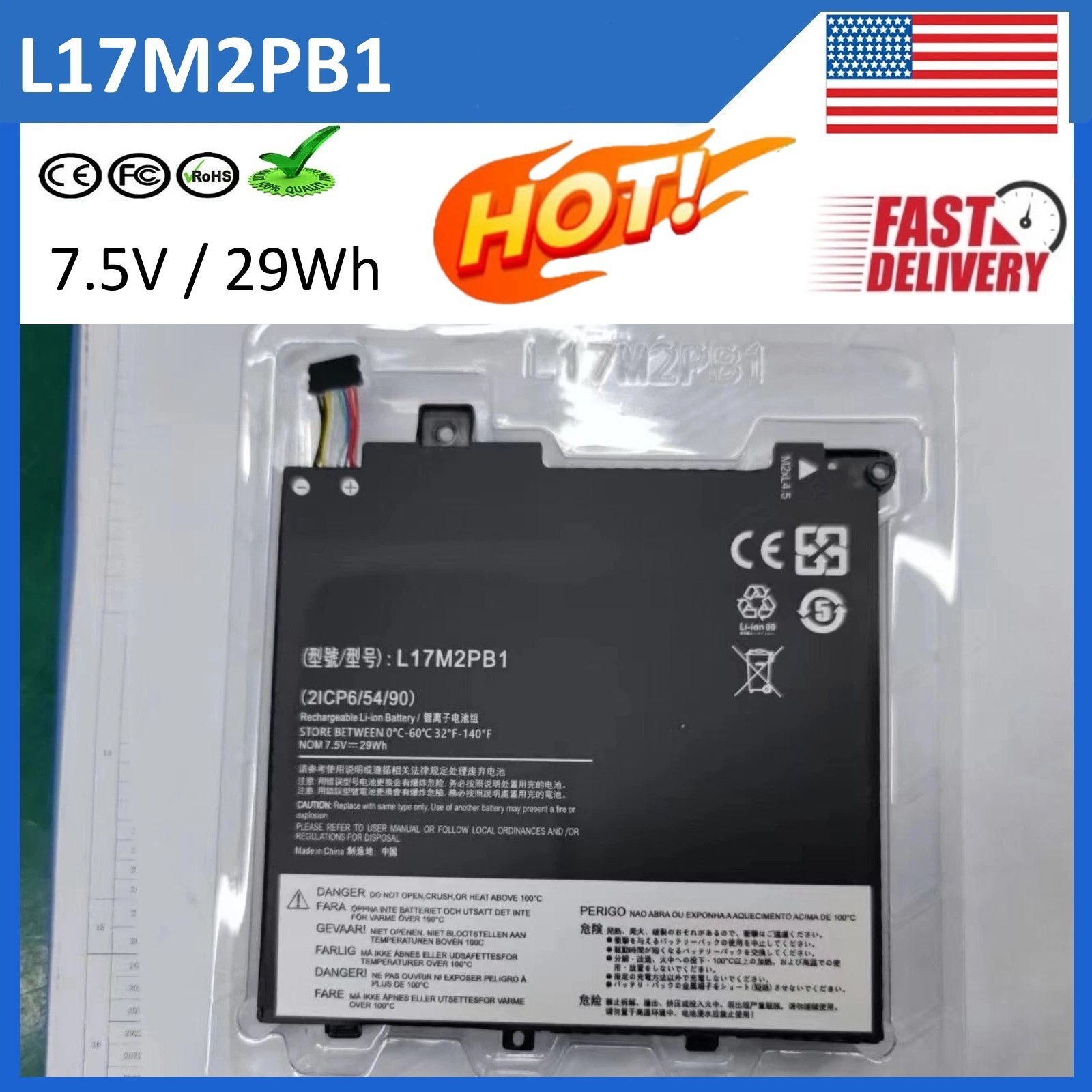 L17M2PB1 L17C2PB1 Battery For Lenovo V130-14IGM V130-14IKB V330-14IKB V330-14ARR