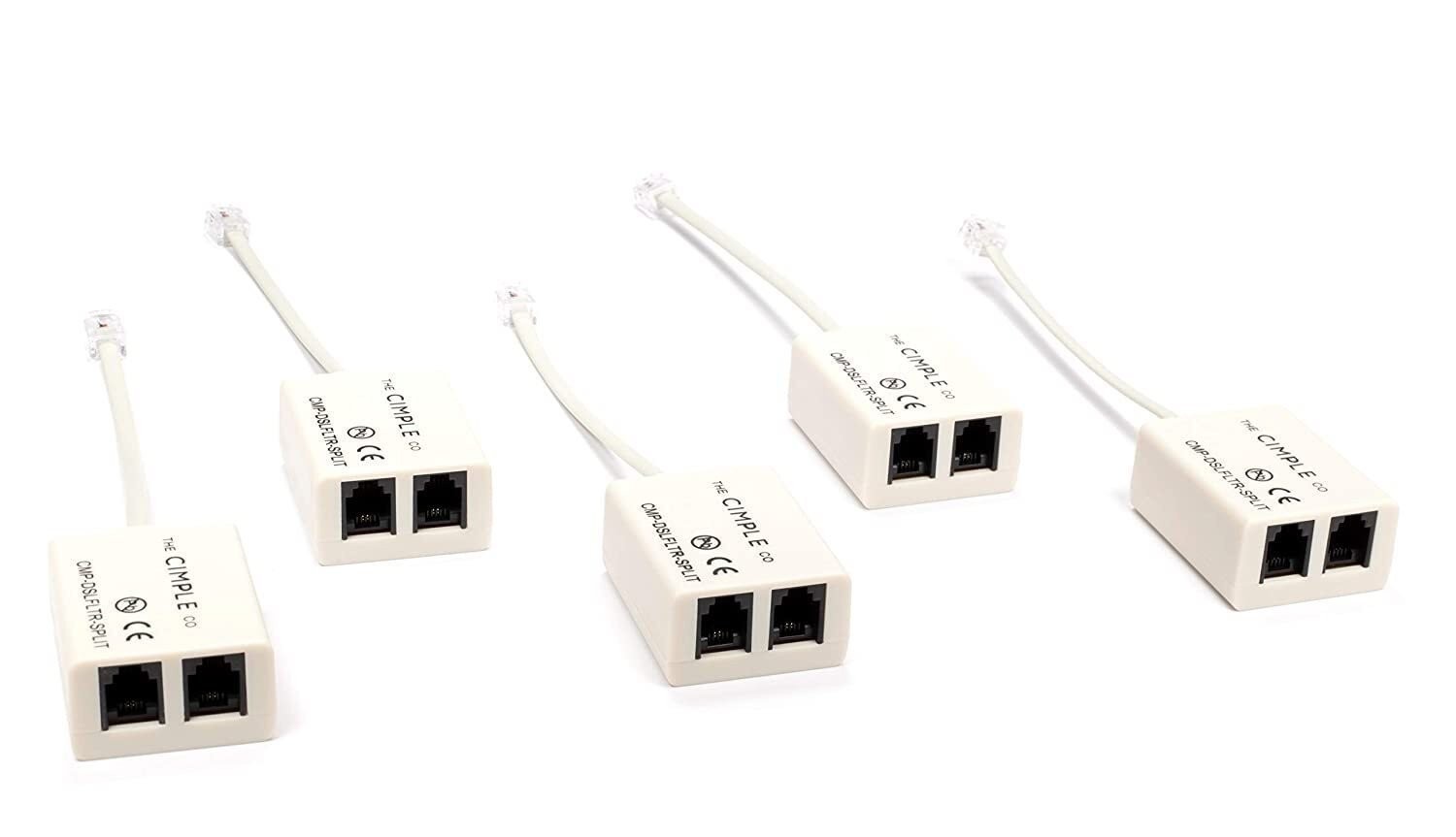 DSL Phone Line Filter - 5 Pack - Reduce Digital Noise with Splitter
