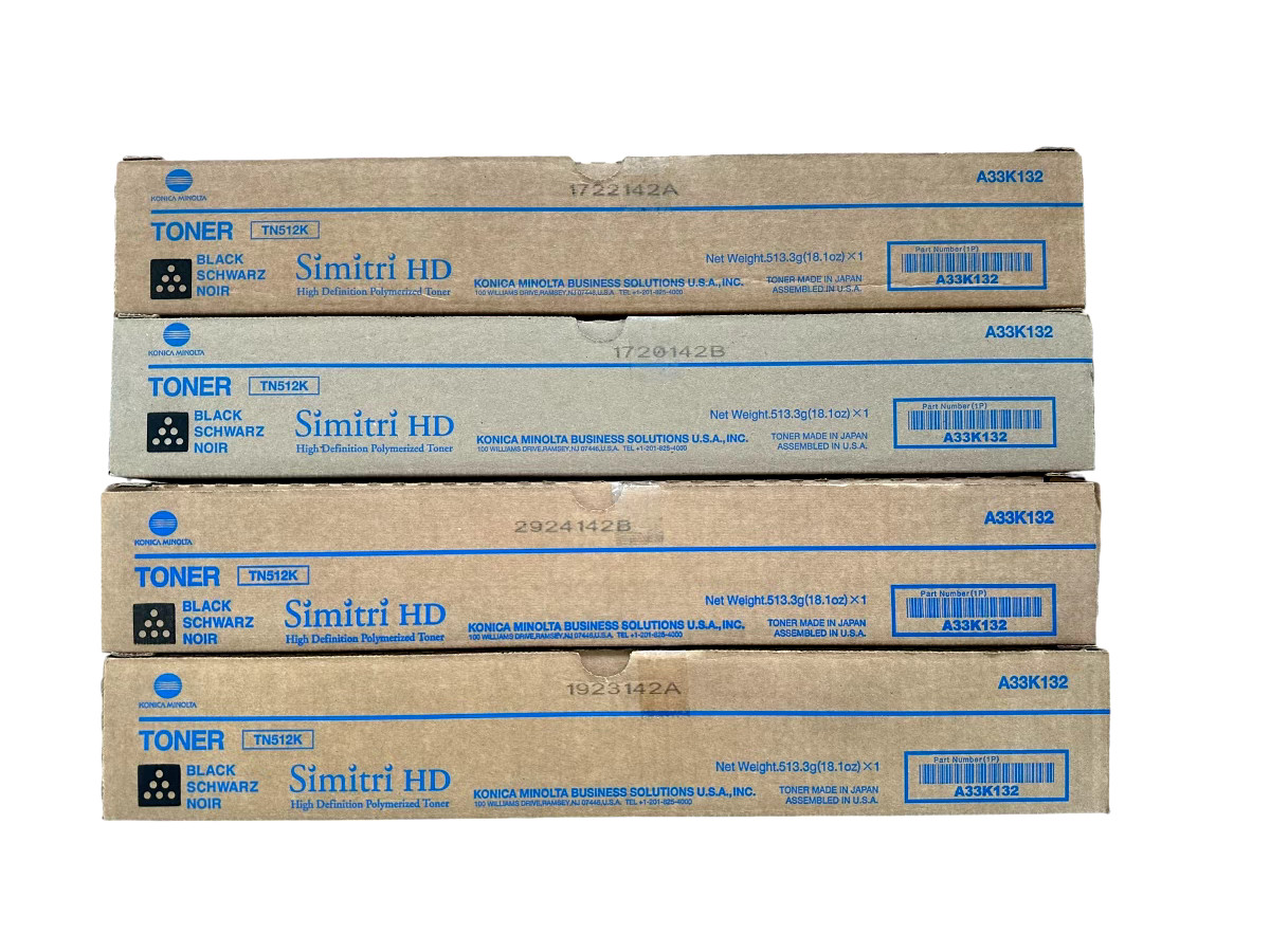 Konica Minolta TN512K Simitri HD Black Polymerized Toner  *LOT OF 4*