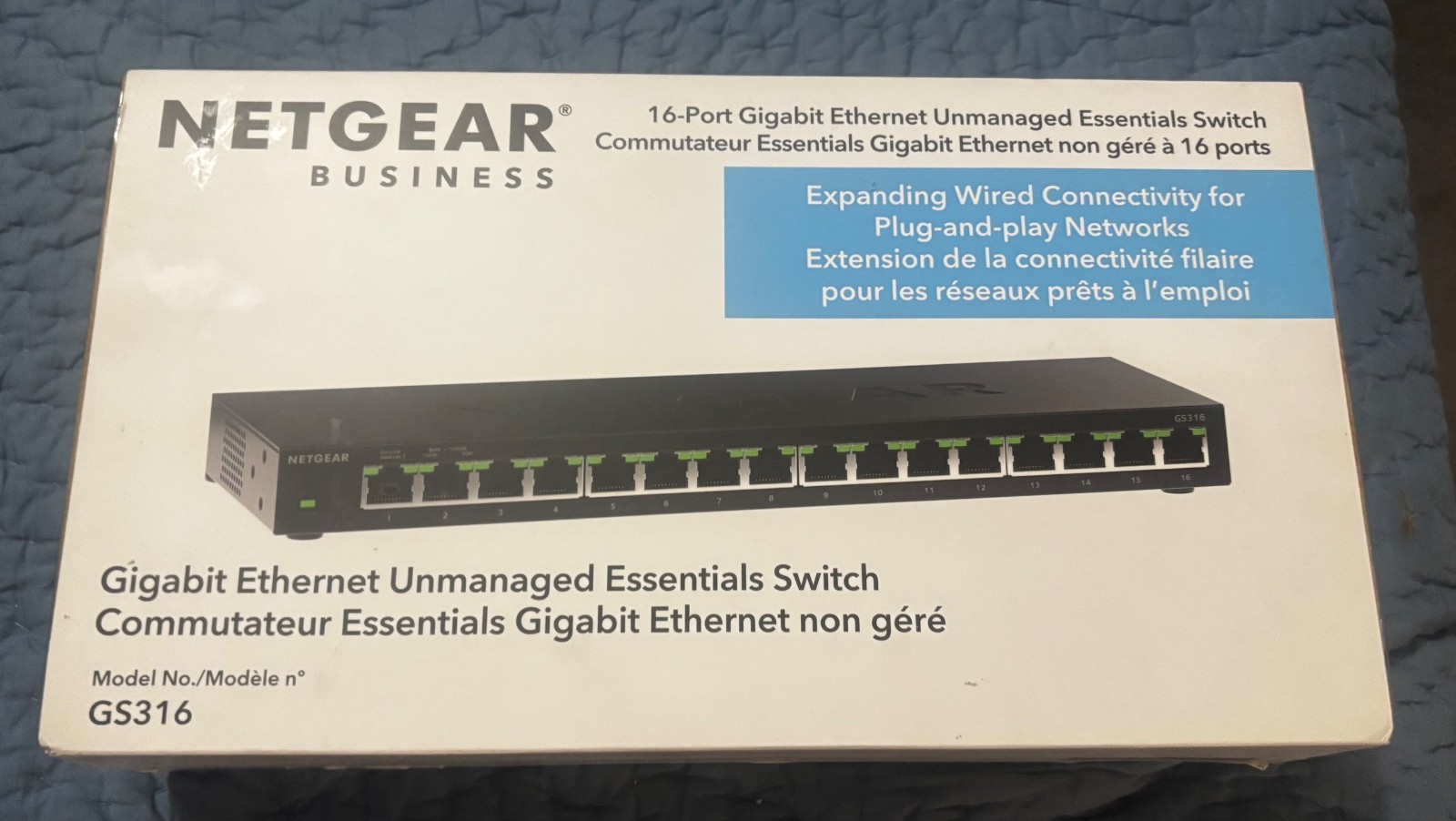 NETGEAR GS316-311NAS 16-Port Gigabit Ethernet Unmanaged Switch New Sealed