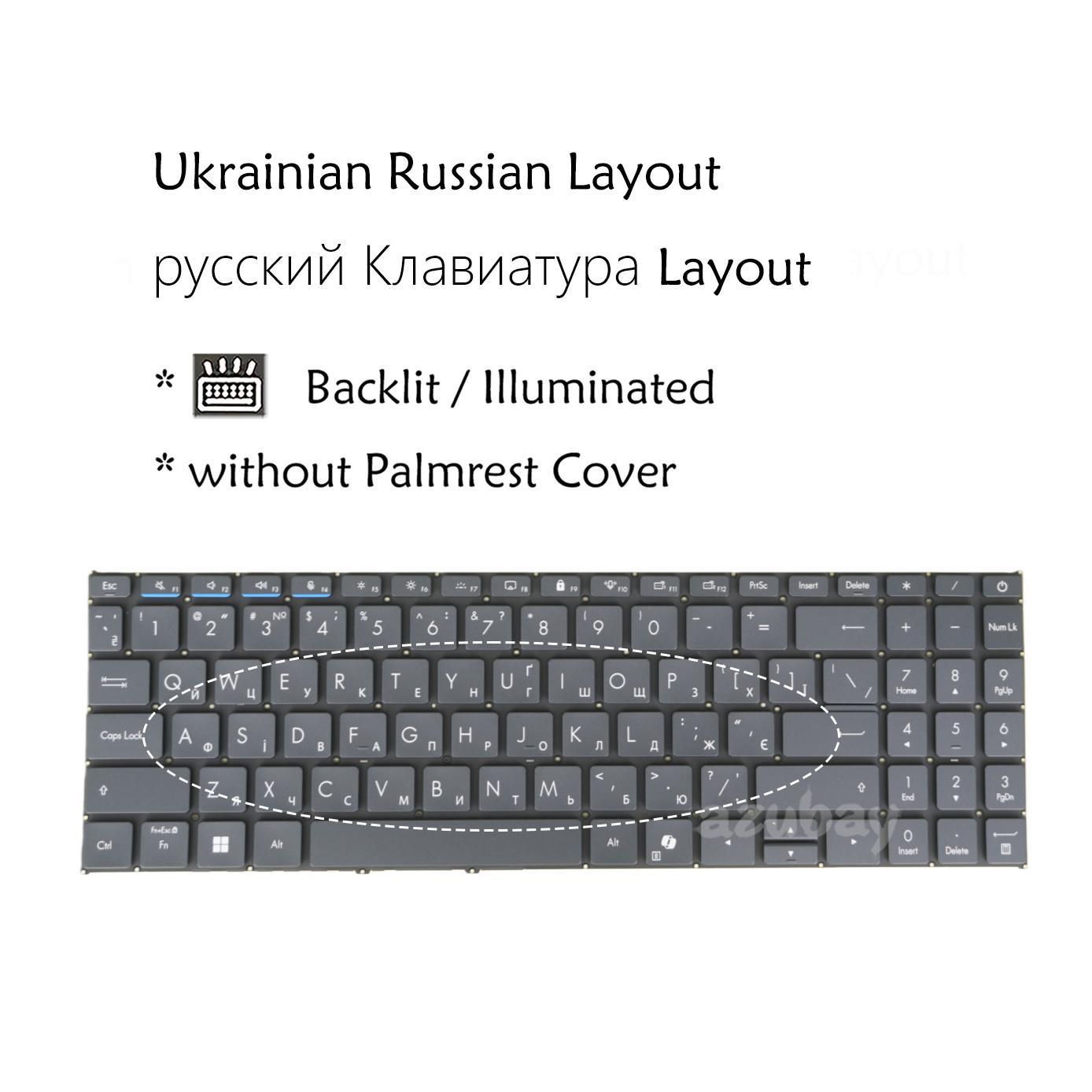 UR Russian Keyboard For ASUS NSK-UAQ1BU 9Z.NN7BU.10V 0KNX0-562CUA00 0KN1-JZ3UA13