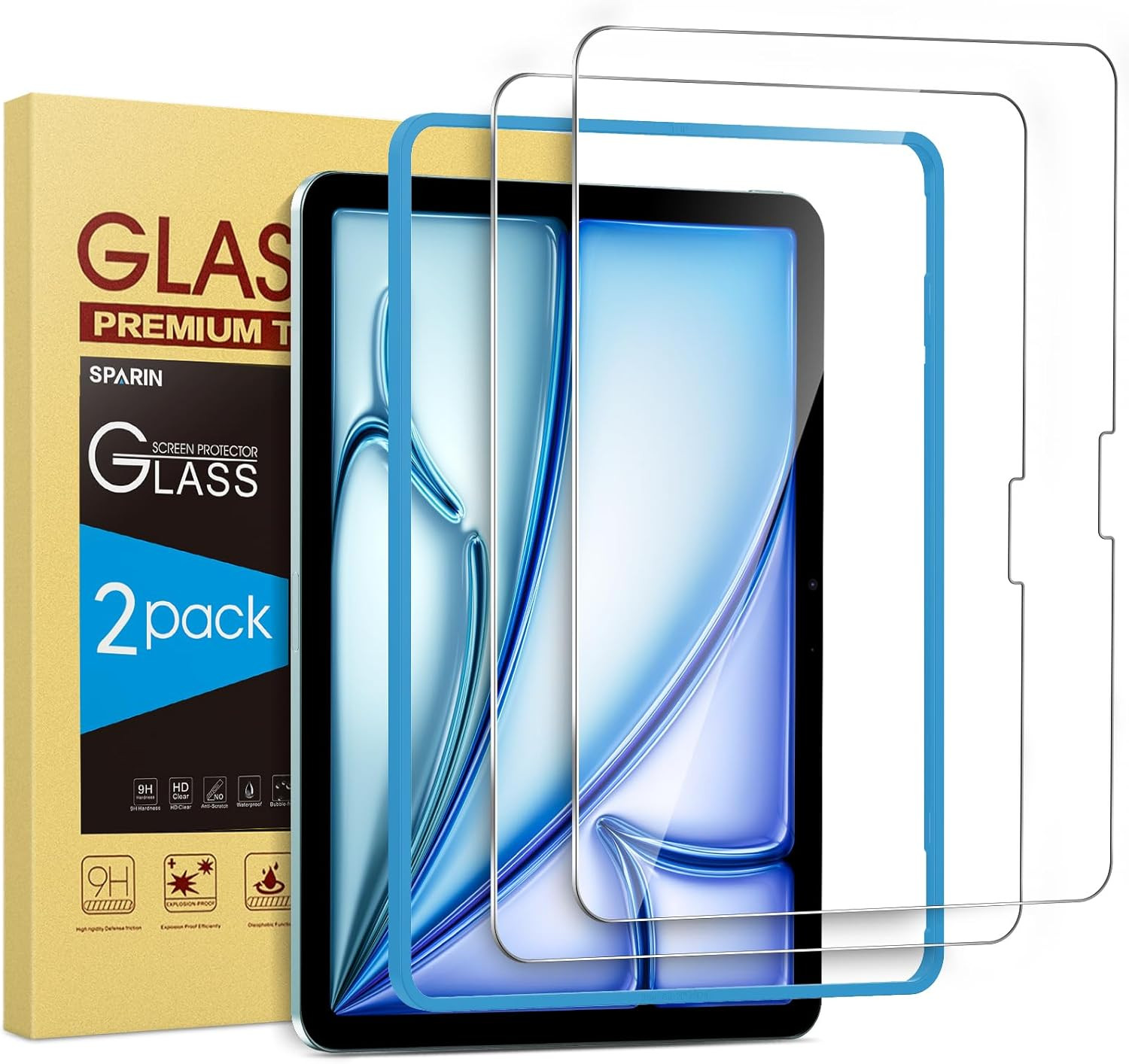 SPARIN 2 Pack Screen Protector for Ipad Air 11 Inch M4/M3/M2 (2026/2025/2024), (