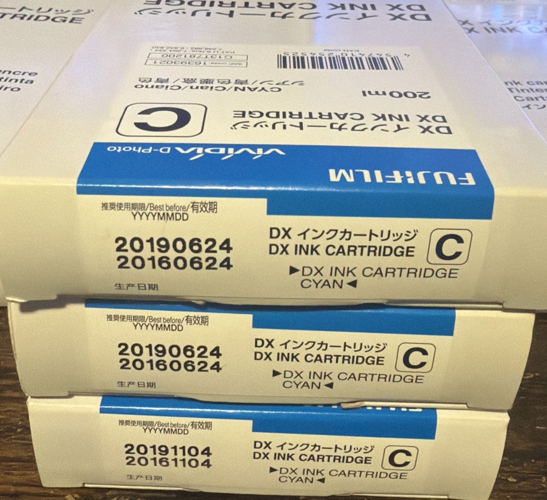 Fujifilm 16393021 Cyan Ink 200ml Fujifilm Frontier-S DX100 2019 Lot Of 3