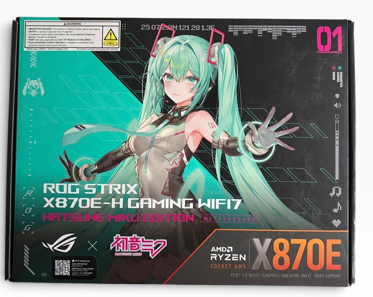 ASUS ROG STRIX X870E-H GAMING WIFI7 HATSUNE MIKU EDITION motherboard