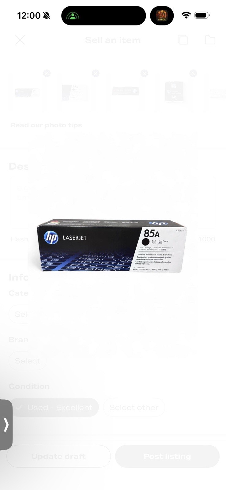 HP 85A CE285A Black Toner Cartridge LaserJet Pro P1102 M1212 BrandNew Sealed Box