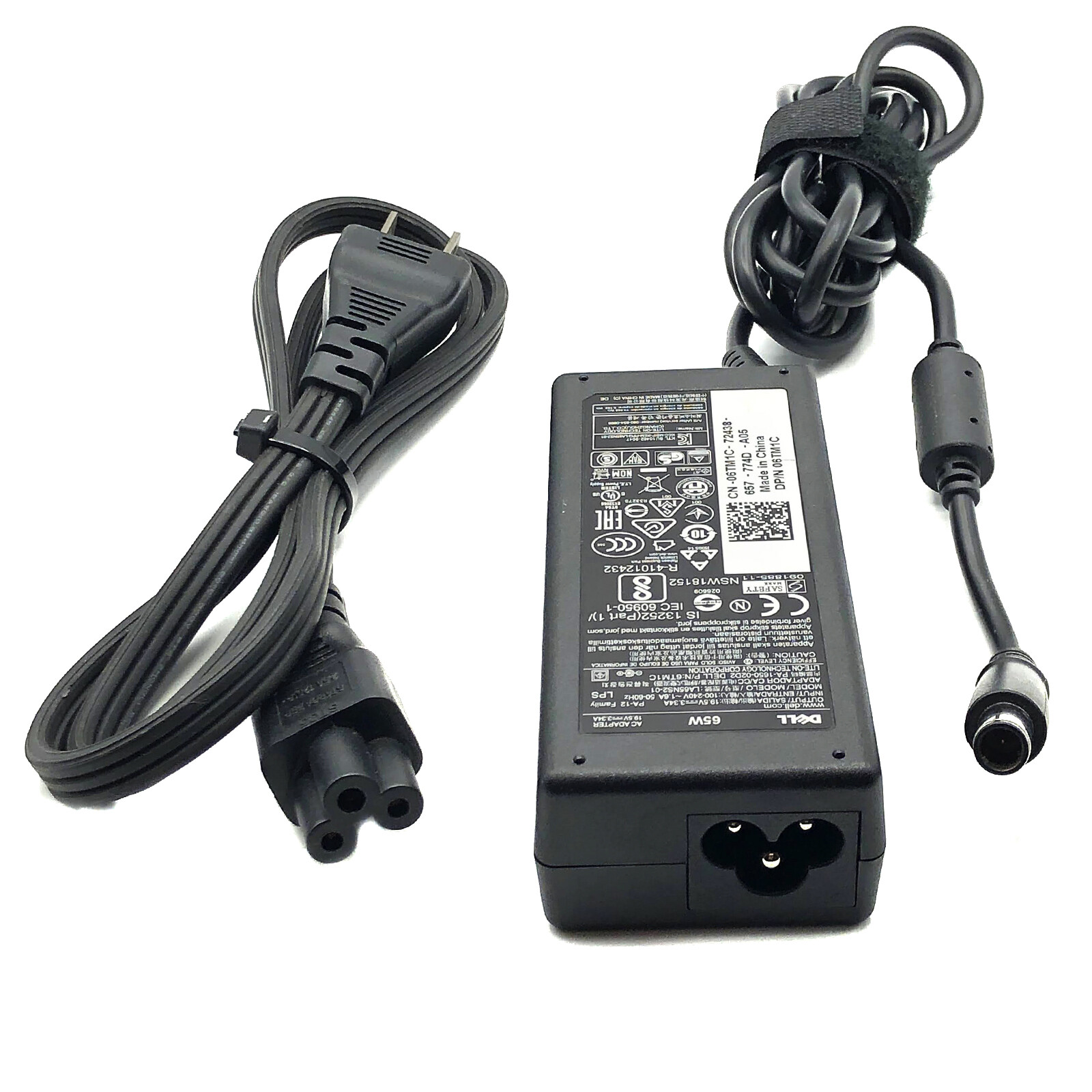 Original Dell AC Adapter 19.5V 3.34A Laptop Charger 65W 7.5mm Tip