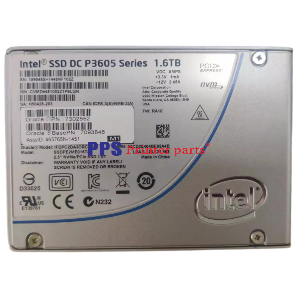 Intel P3605 1.6TB DC SSD Series MLC PCIE NVMe 2.5" SSD 1.6T SSDPE2ME016T4S VDC